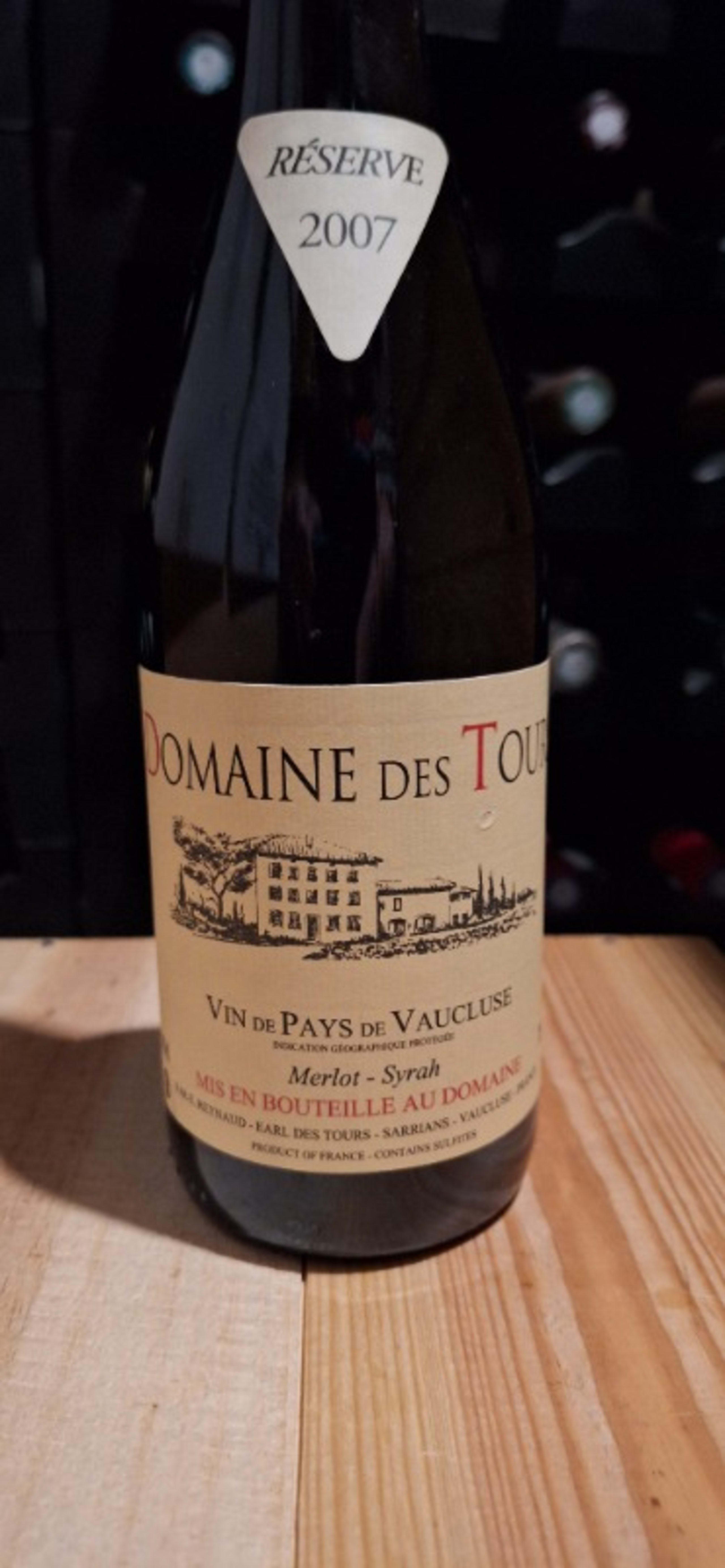 Vin de Pays du Vaucluse, Merlot-Syrah, Domaine.des Tours, 2007