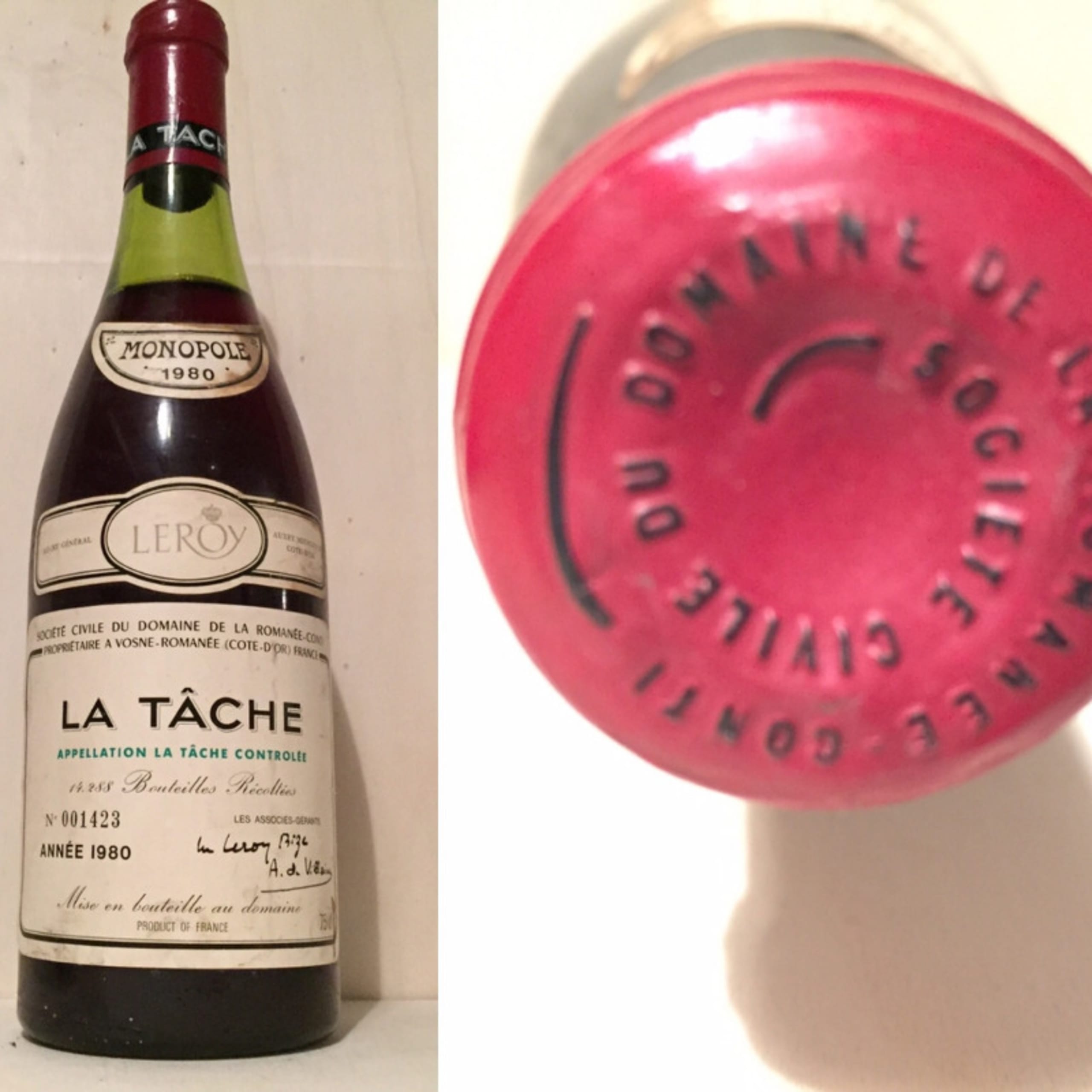 La Tache, Domaine de la Romanée Conti, 1980