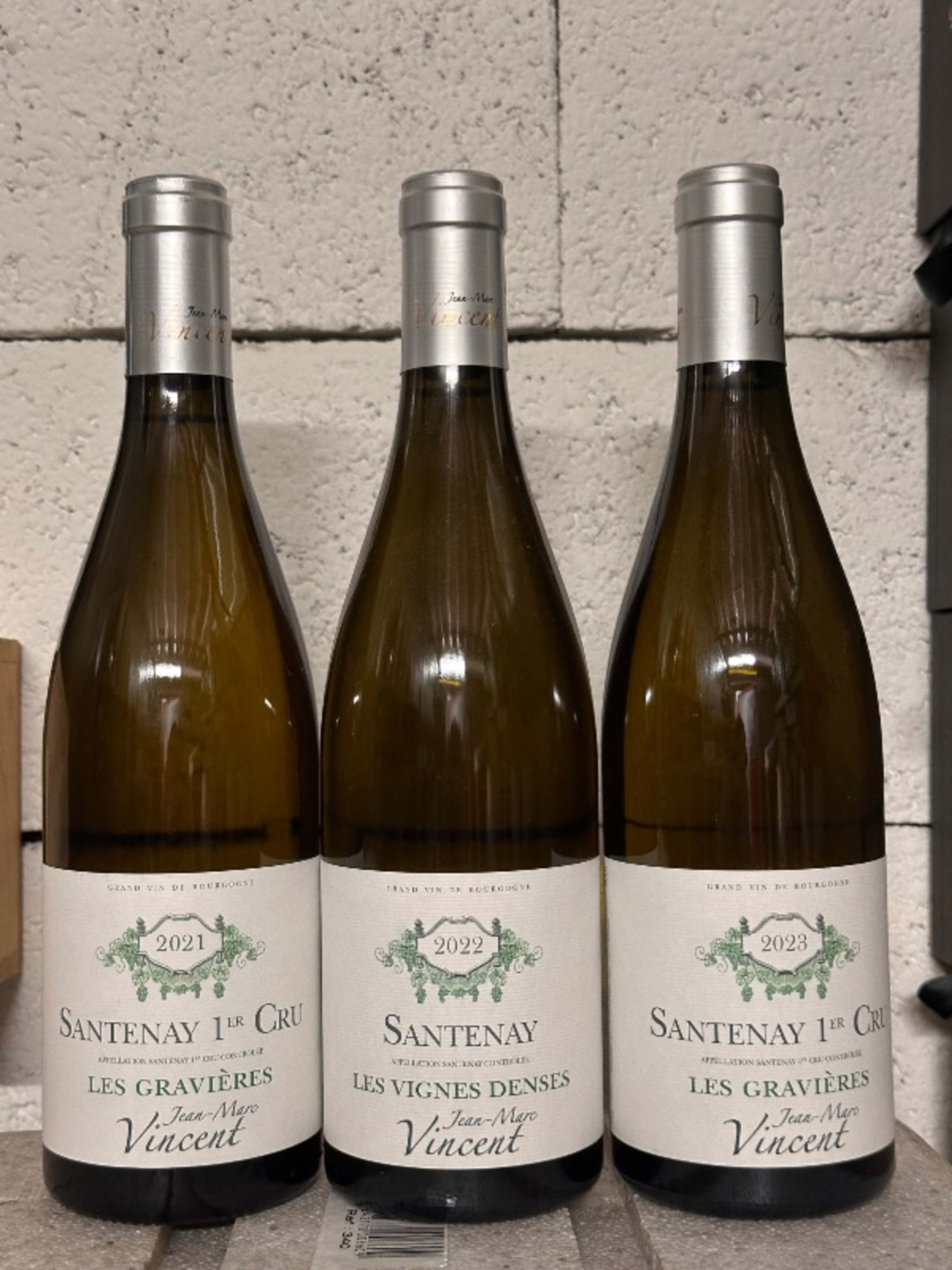 2 x Santenay, Les Gravières 2021-2023 / 1 x Santenay Les Vignes Denses 2022, Jean-Marc Vincent