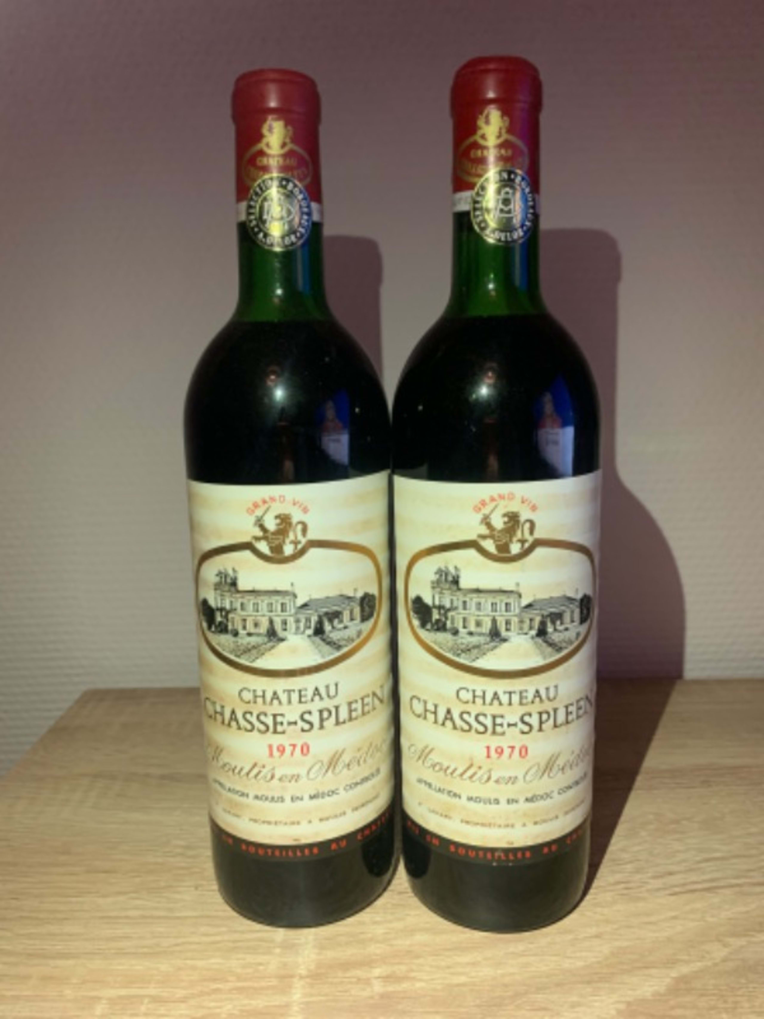 2 x Château Chasse Spleen, Moulis ou Moulis-en-Médoc, 1970