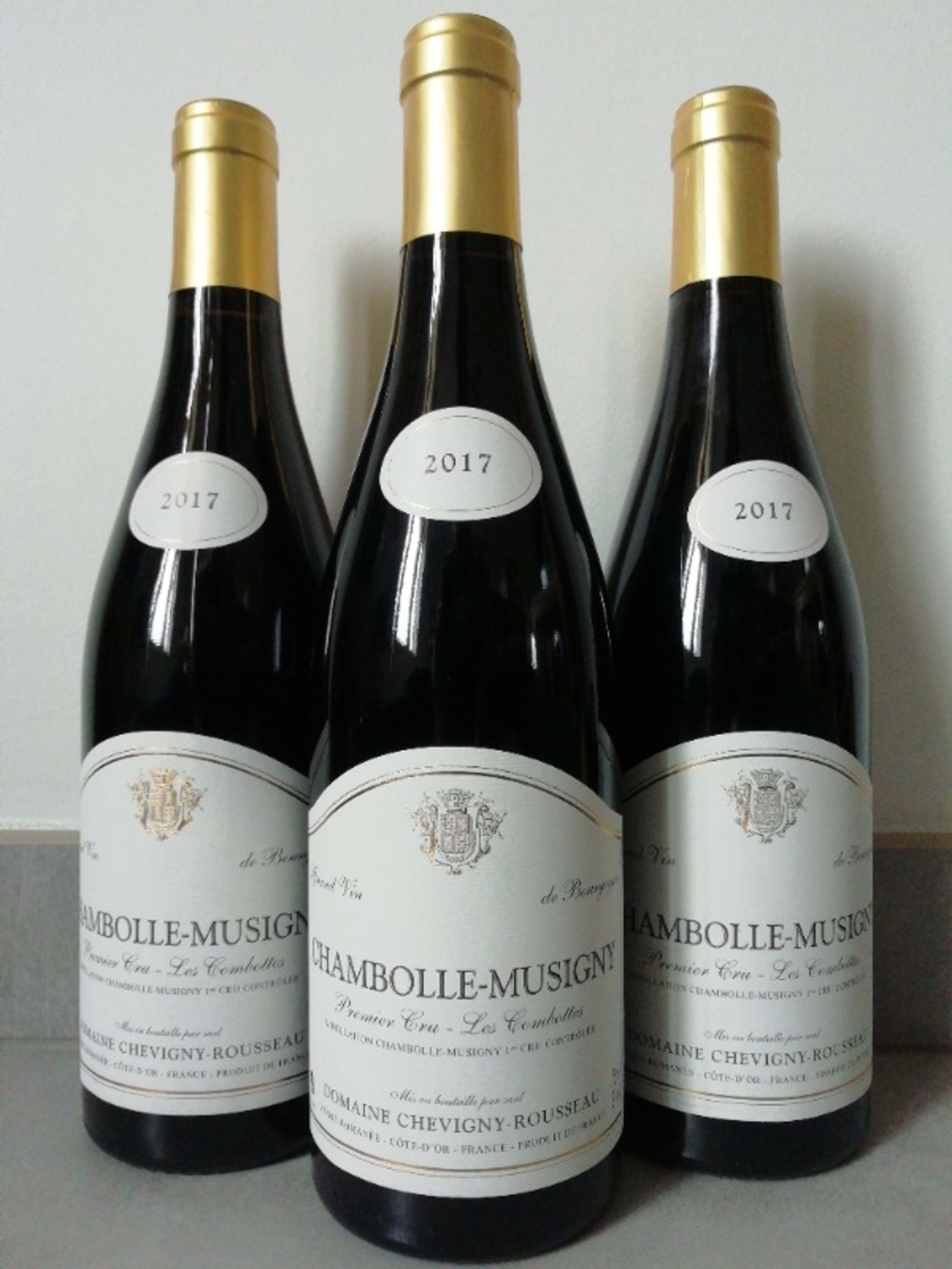 3 x Chambolle-Musigny, 1et cru Les Combottes, Chevigny Rousseau, 2017