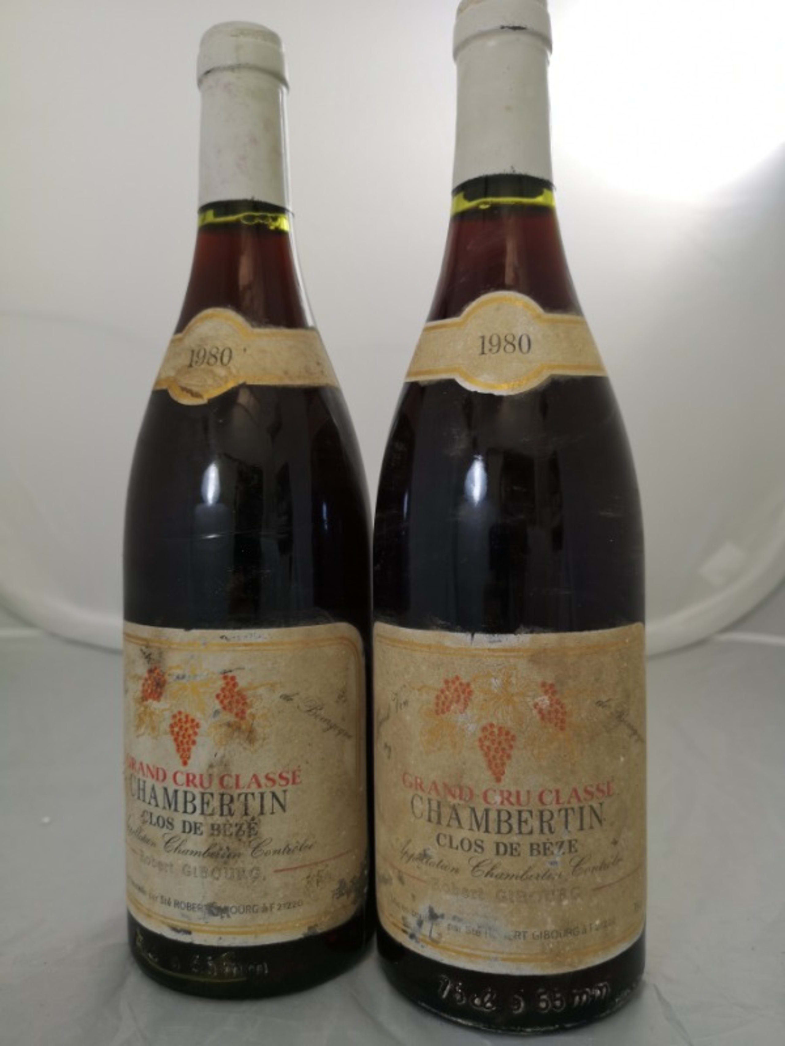 2 x Chambertin, Clos-de-Beze - Grand Cru Classé, Domaine Robert Gibourg, 1980