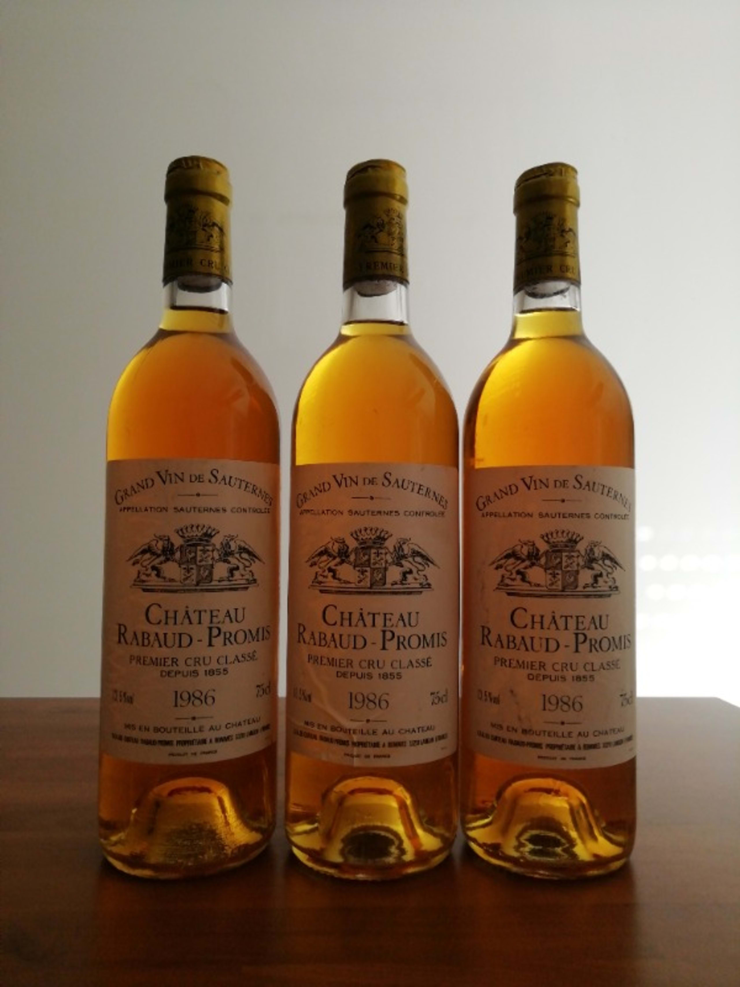 3 X Château RABAUD-PROMIS, Sauternes, 1986