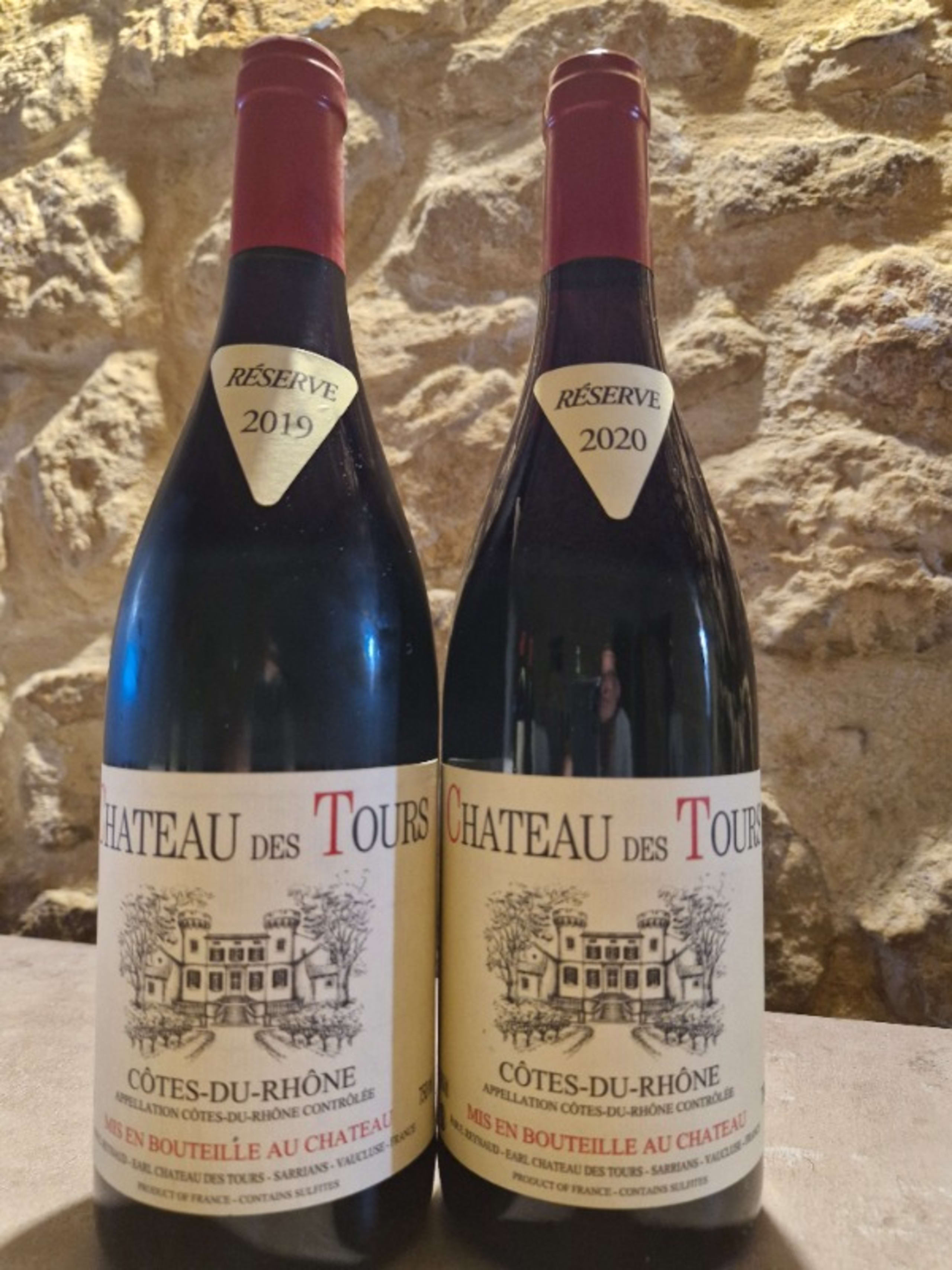 2 x Côtes-du-Rhône, Château des Tours, 2019/2020
