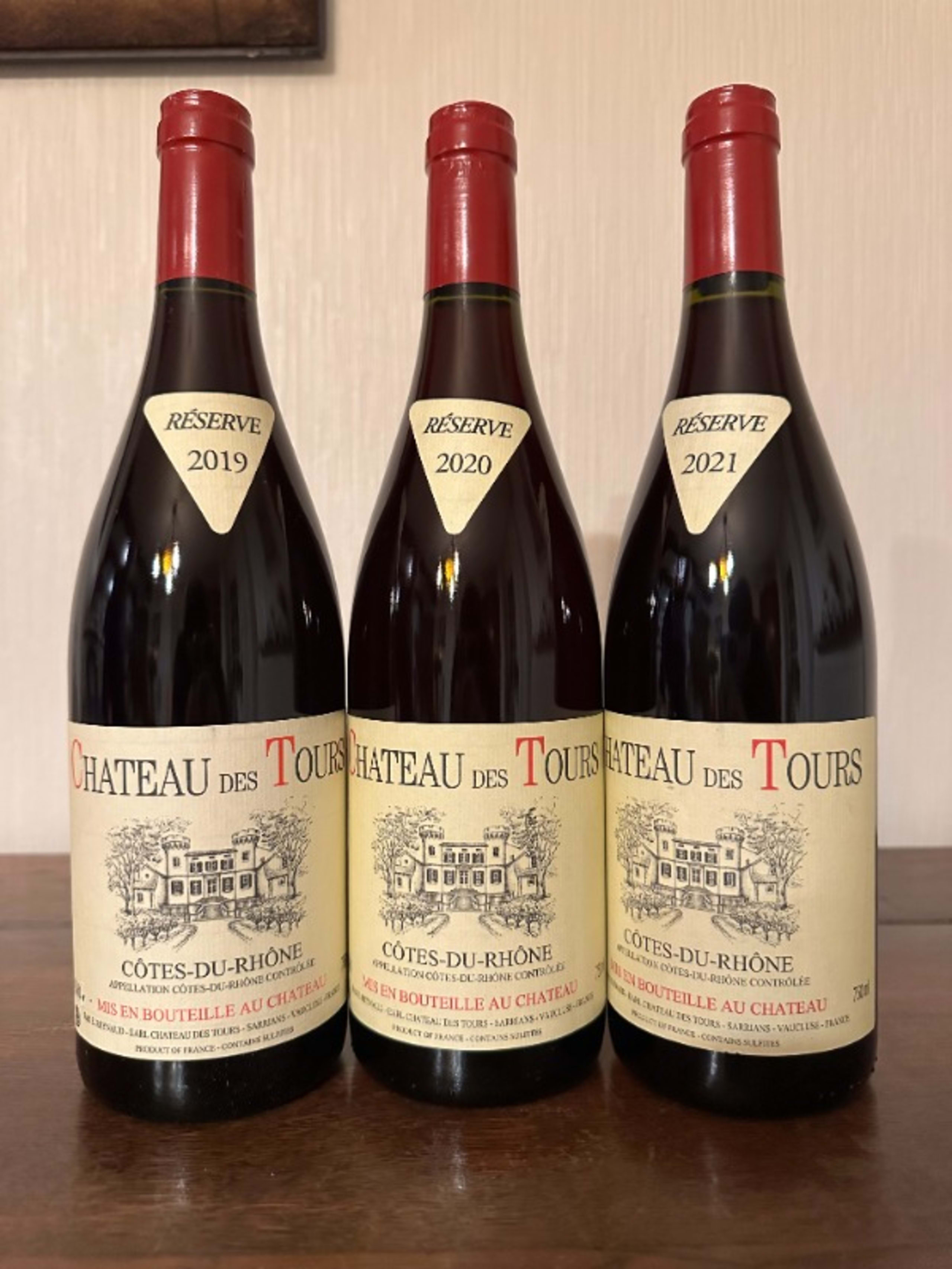 6 x Côtes-du-Rhône, Château des Tours, 2019/2020/2021