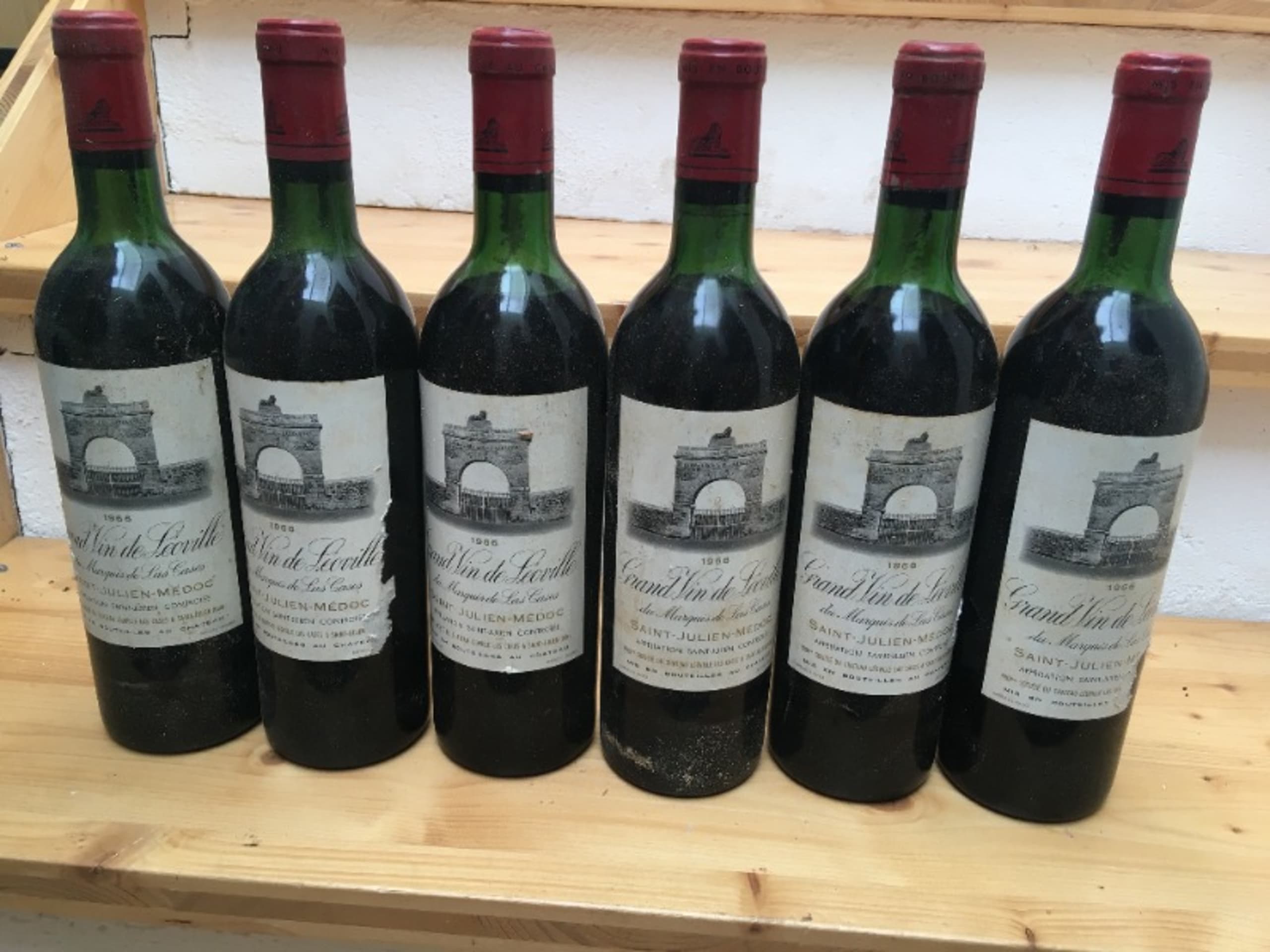 6 x Grand vin de Léoville las Cases, Saint-Julien, 1966