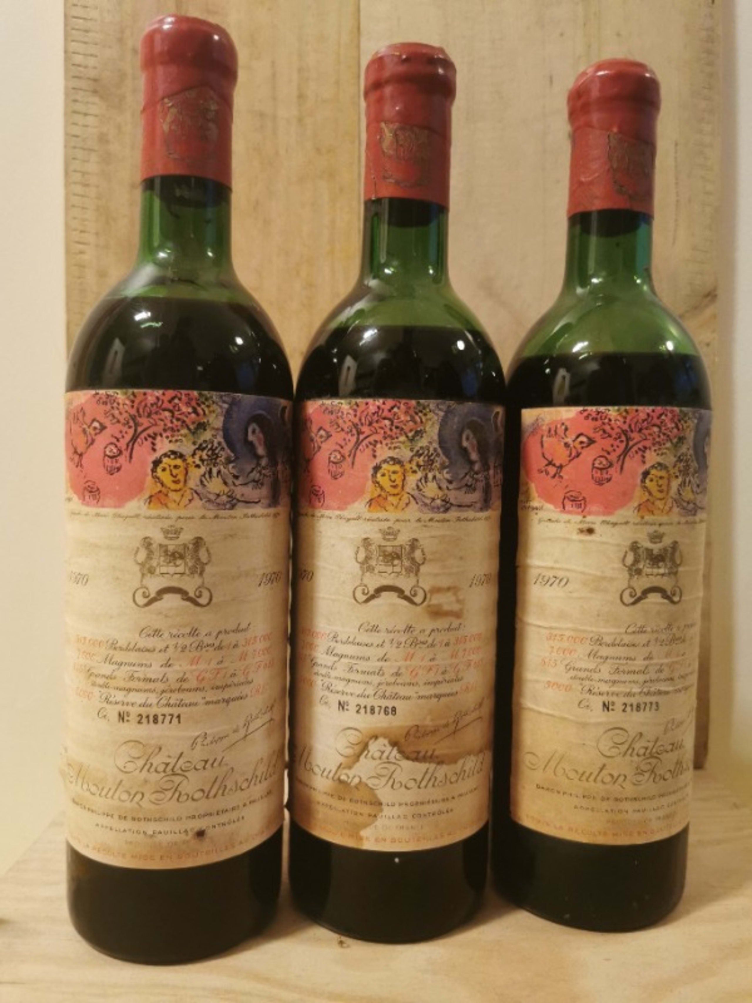 3 x Château Mouton Rothschild, Pauillac, 1970