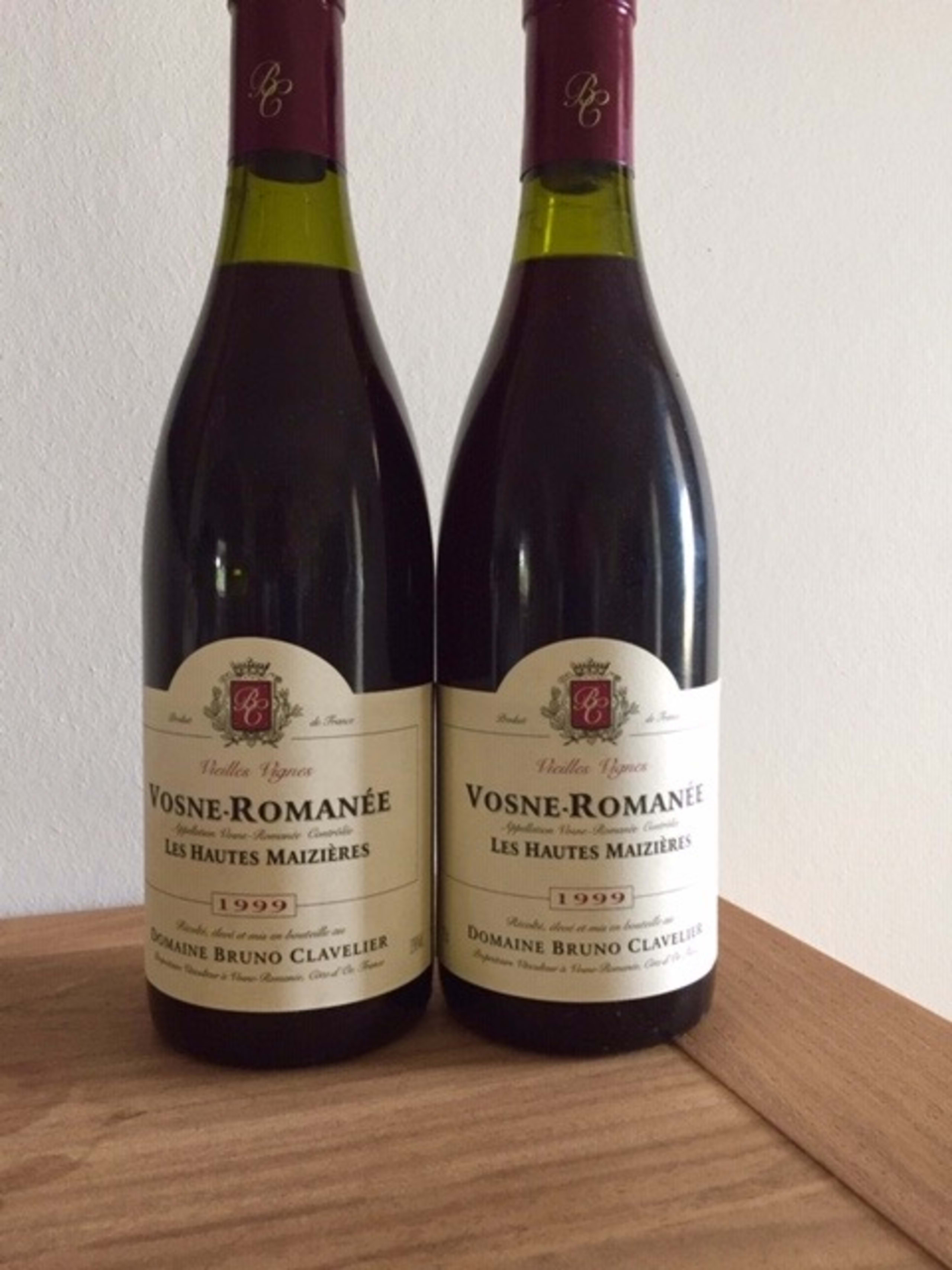 2 x Vosne-Romanée, Les Hautes Maizières, Bruno Clavelier, 1999
