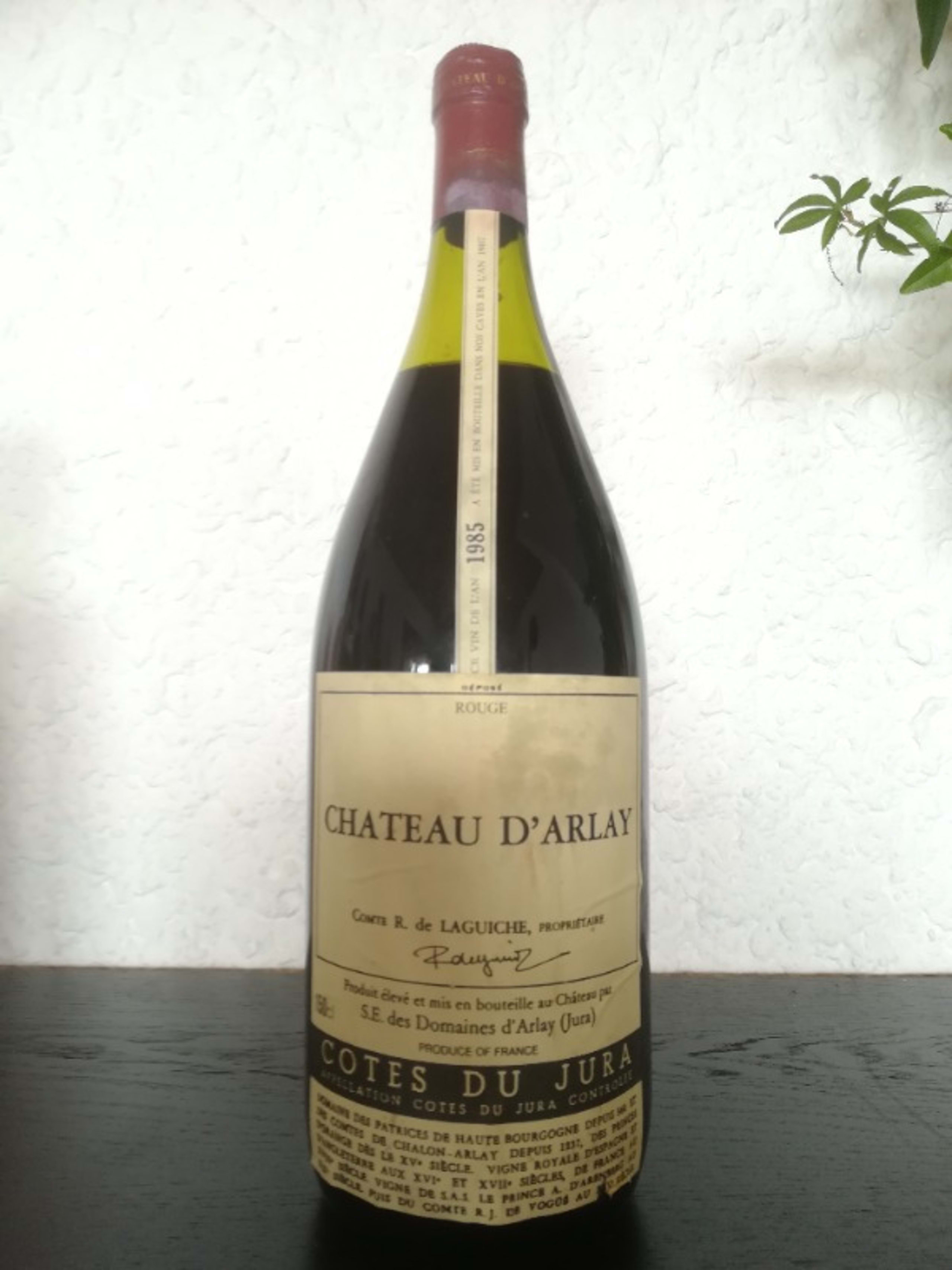 Chateau d'Arlay, Domaine d Arlay, Compte R. de Laguiche, Côtes-du-Jura, 1985 (Magnum)