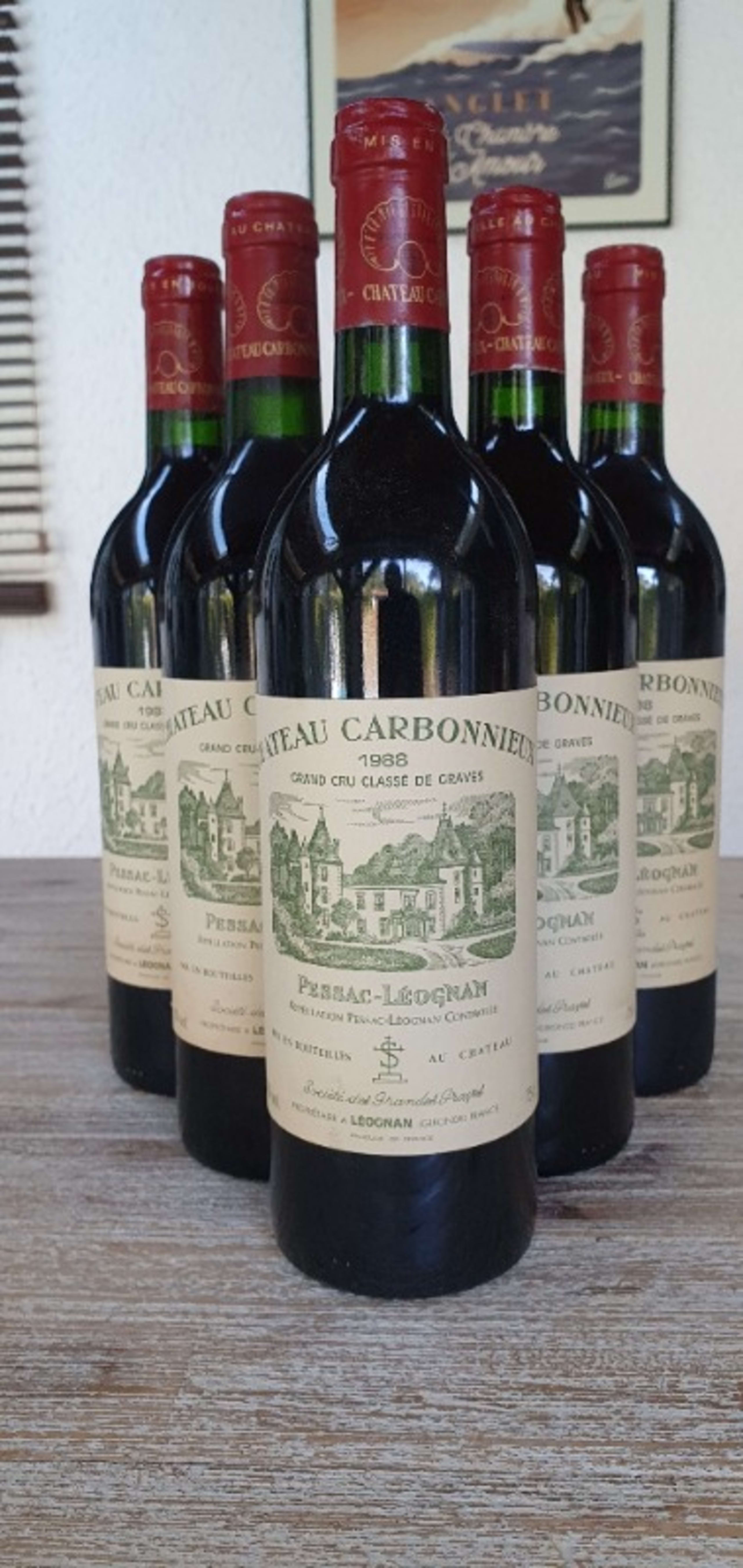 6 x château CARBONNIEUX, Pessac-Léognan, 1988