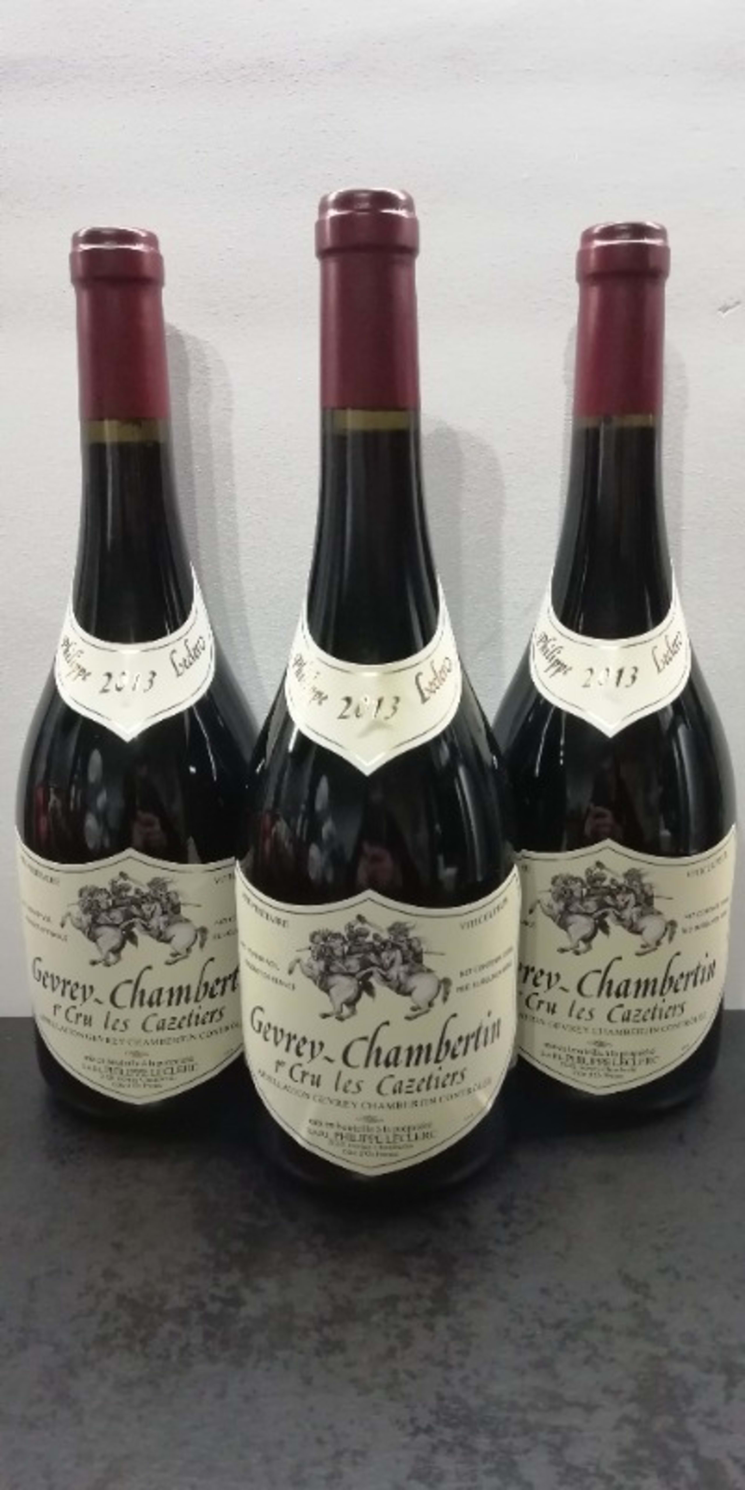 3 x Gevrey-Chambertin, 1er cru Les Cazetiers, Philippe Leclerc, 2013