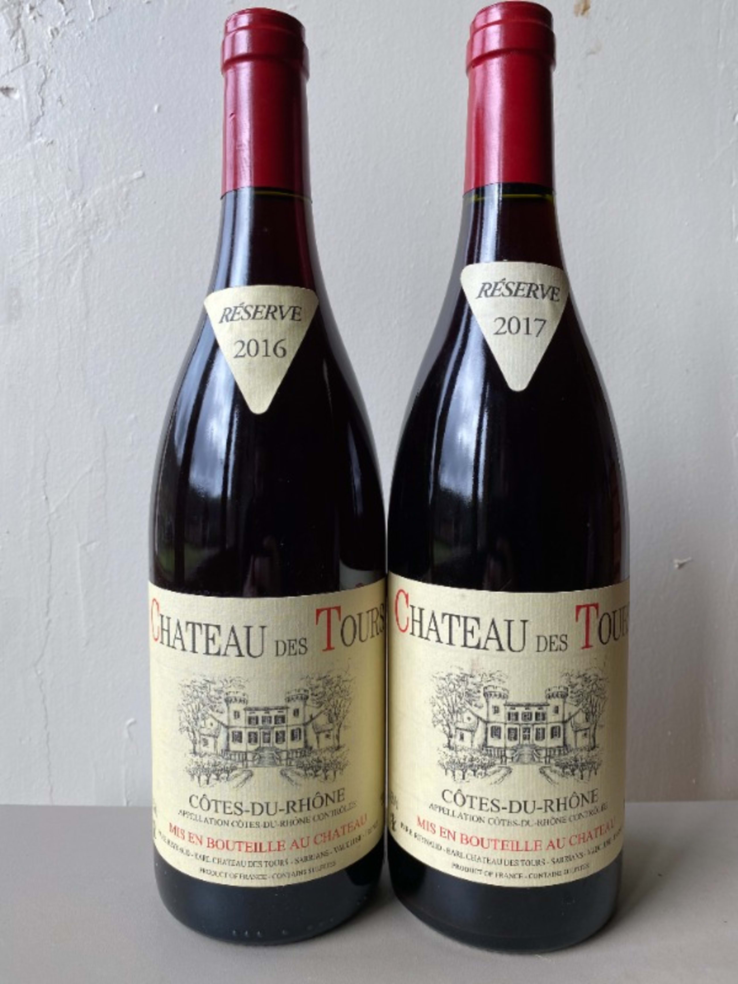 2 x Côtes-du-Rhône, château des Tours, 2016/2017