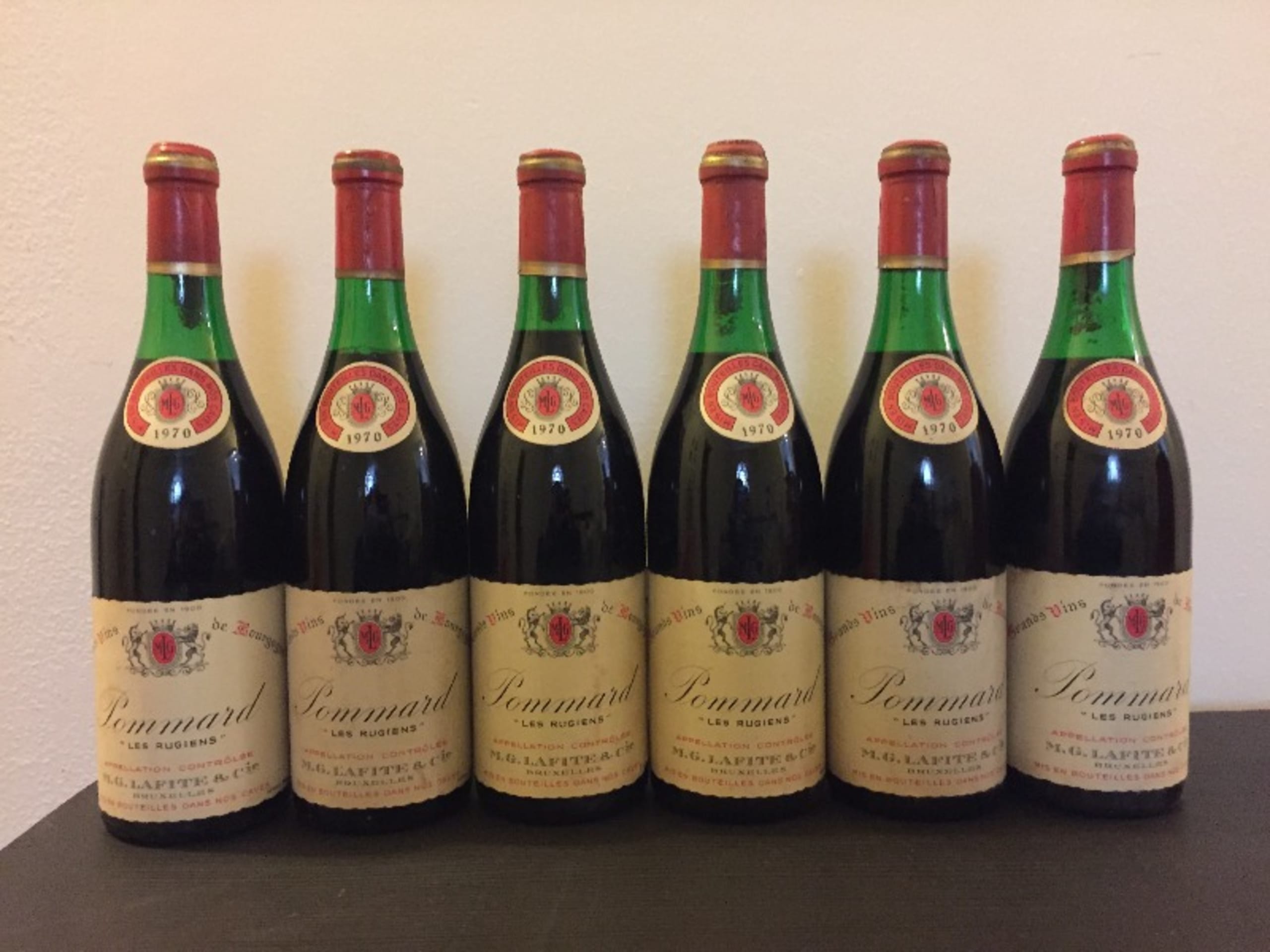 6 x Pommard, Les Rugiens, M.G. Lafite, 1970