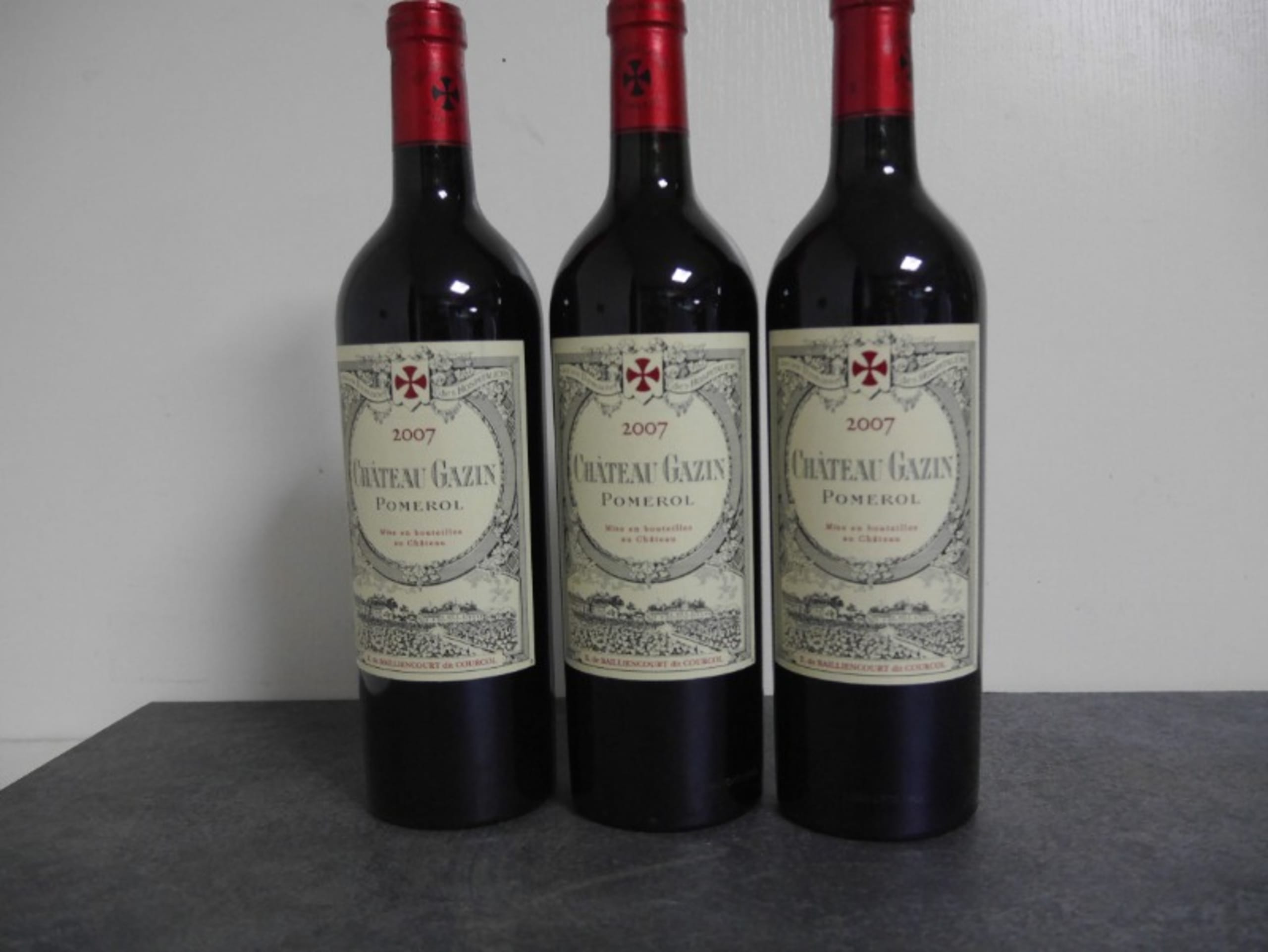 3 x Châteaux Gazin, Pomerol, 2007