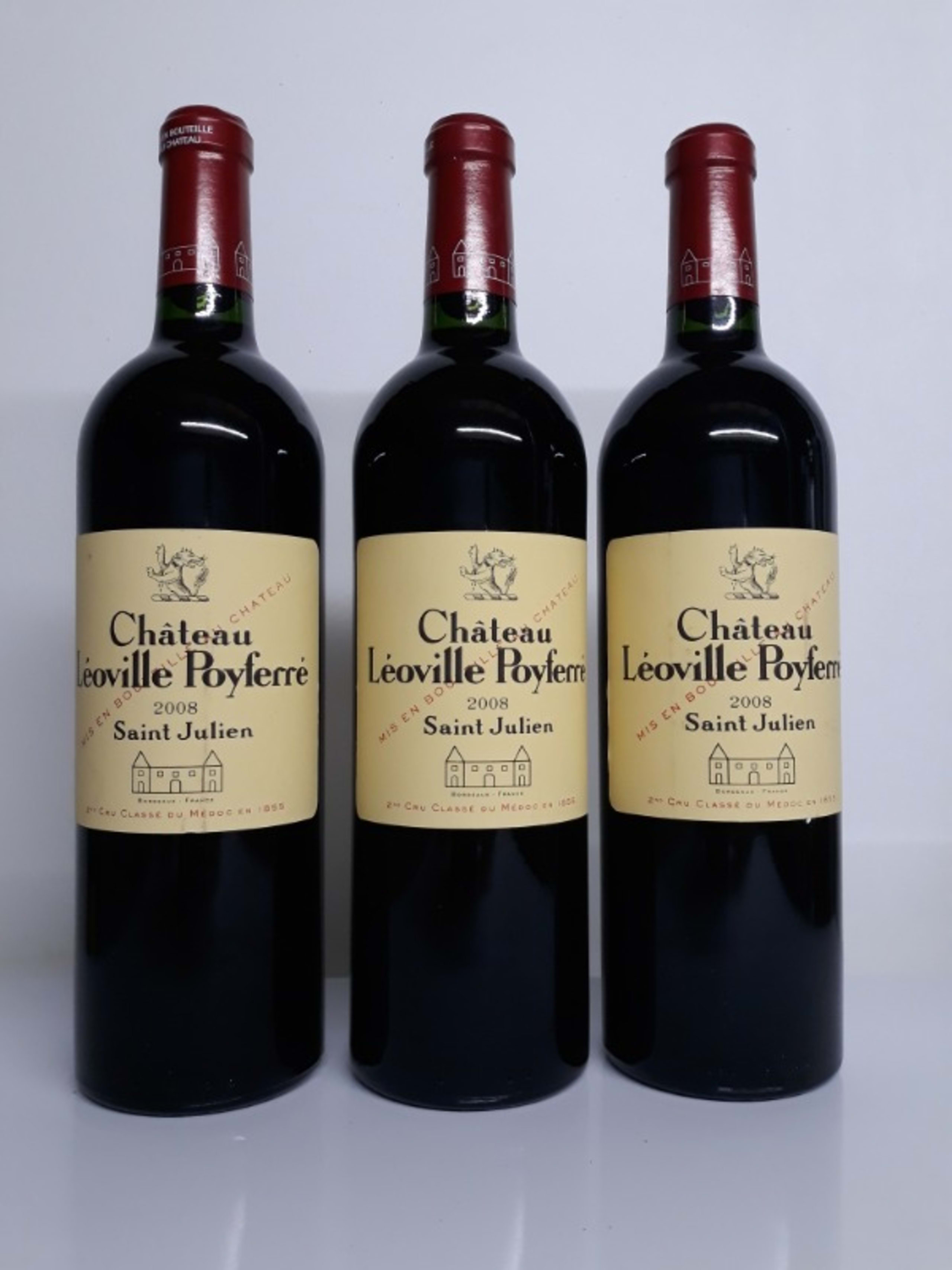 3 x 2eme Cru classé, Chateau Léoville Poyferré, Médoc, 2008