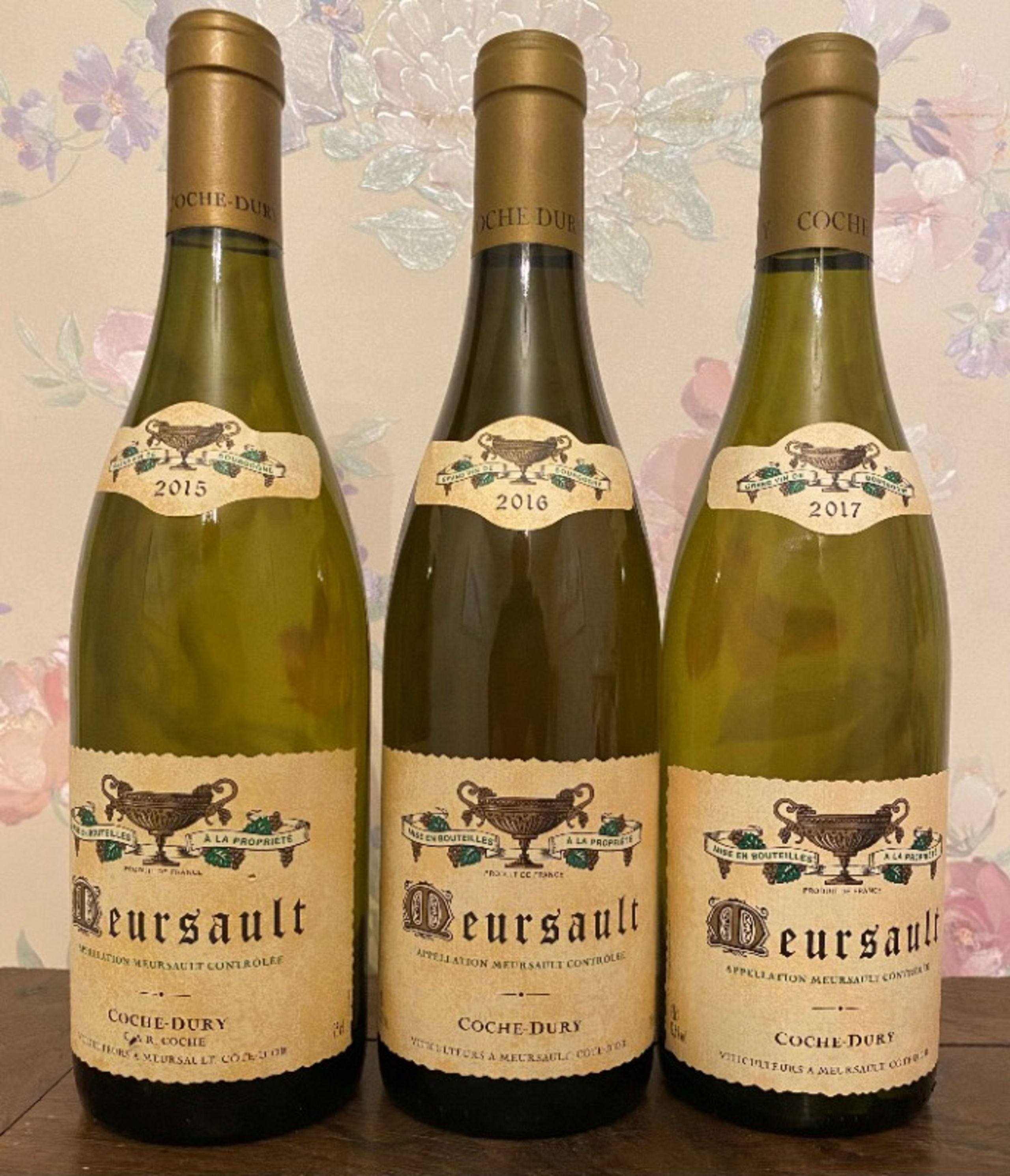 3 x Meursault, Domaine Coche Dury 2015/2016/2017