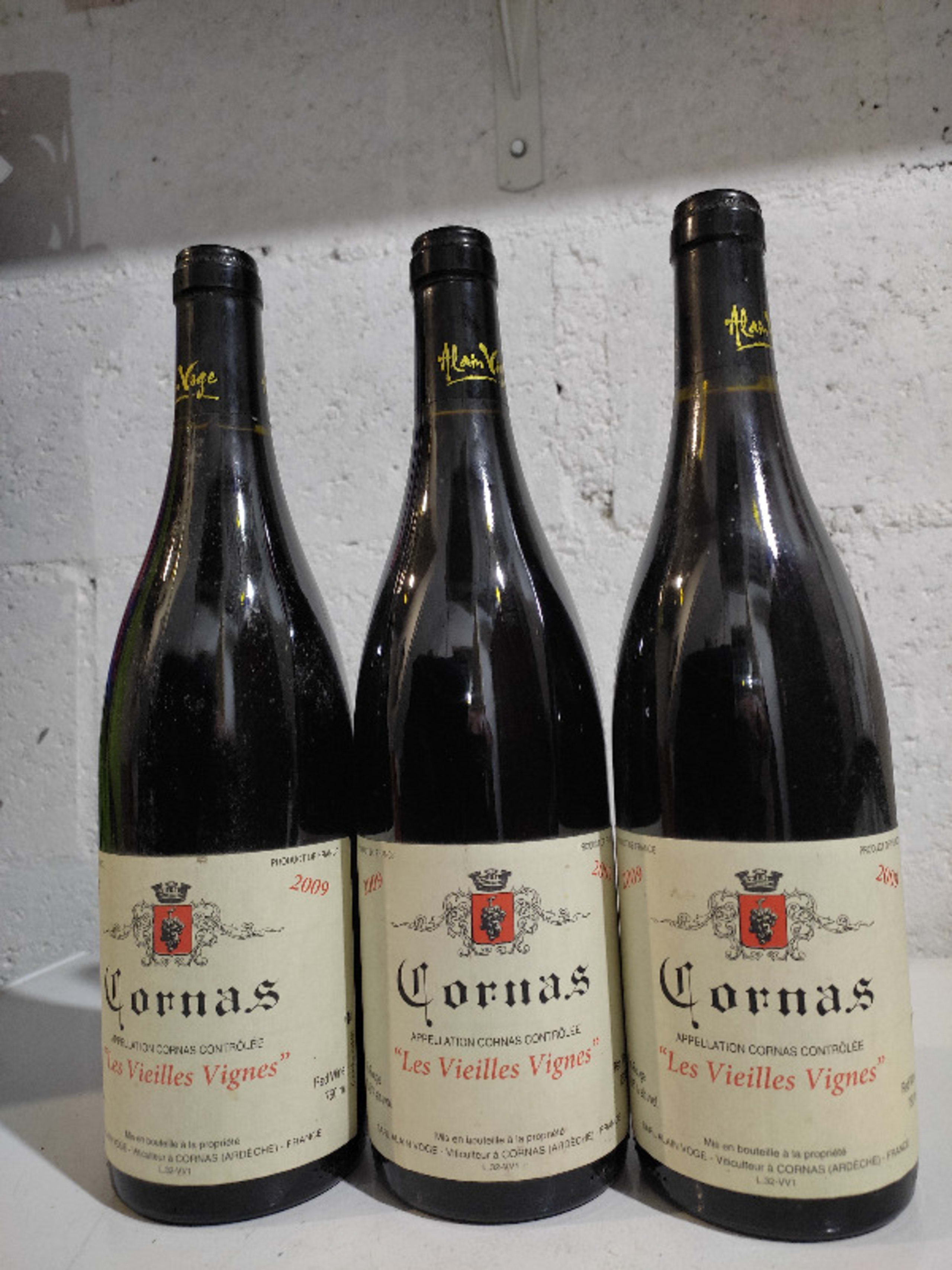 3 x Cornas, VIEILLES VIGNES, ALAIN VOGE, 2009