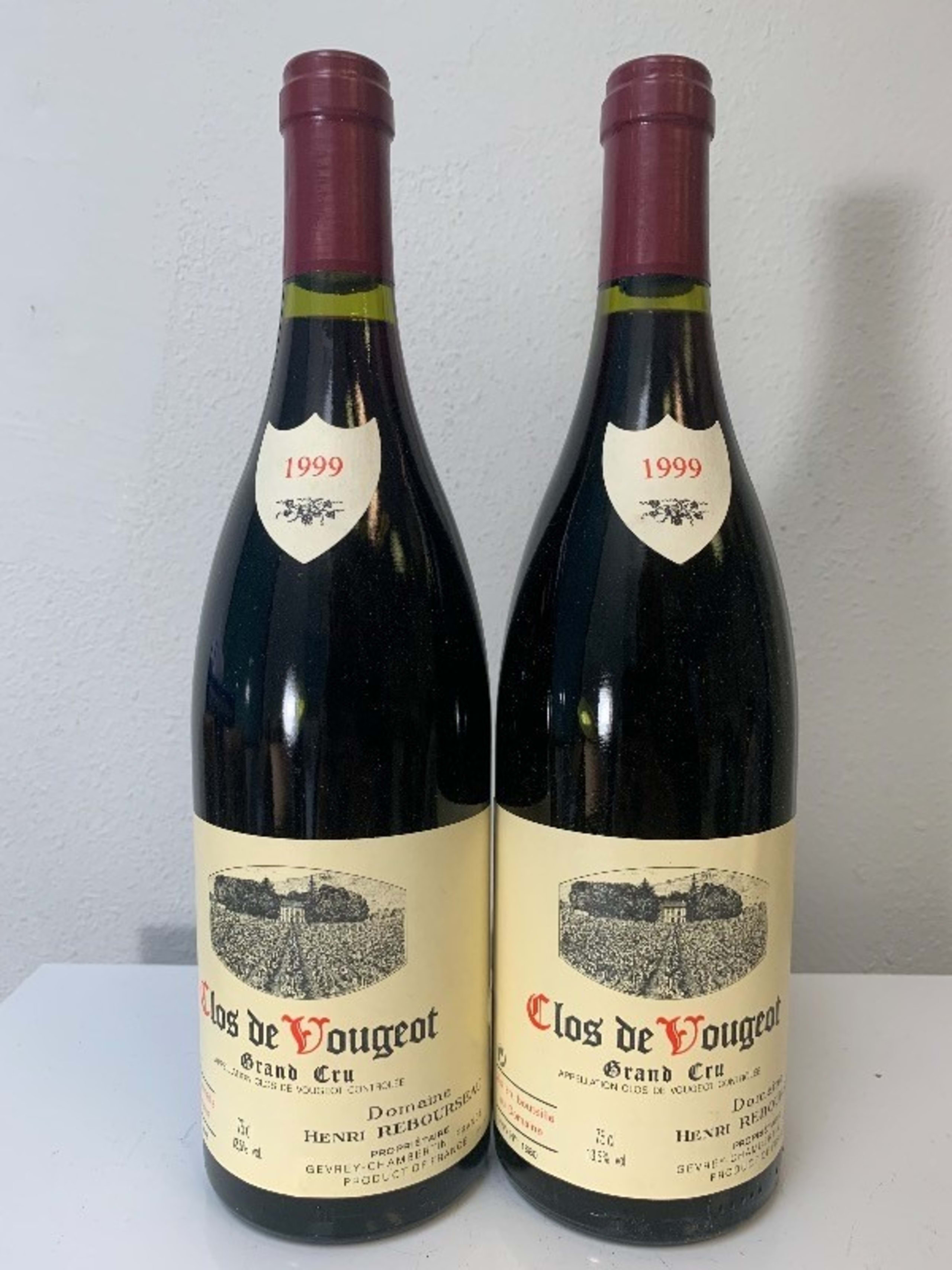 2 x Clos de Vougeot Grand Cru, Henri Rebourseau, 1999