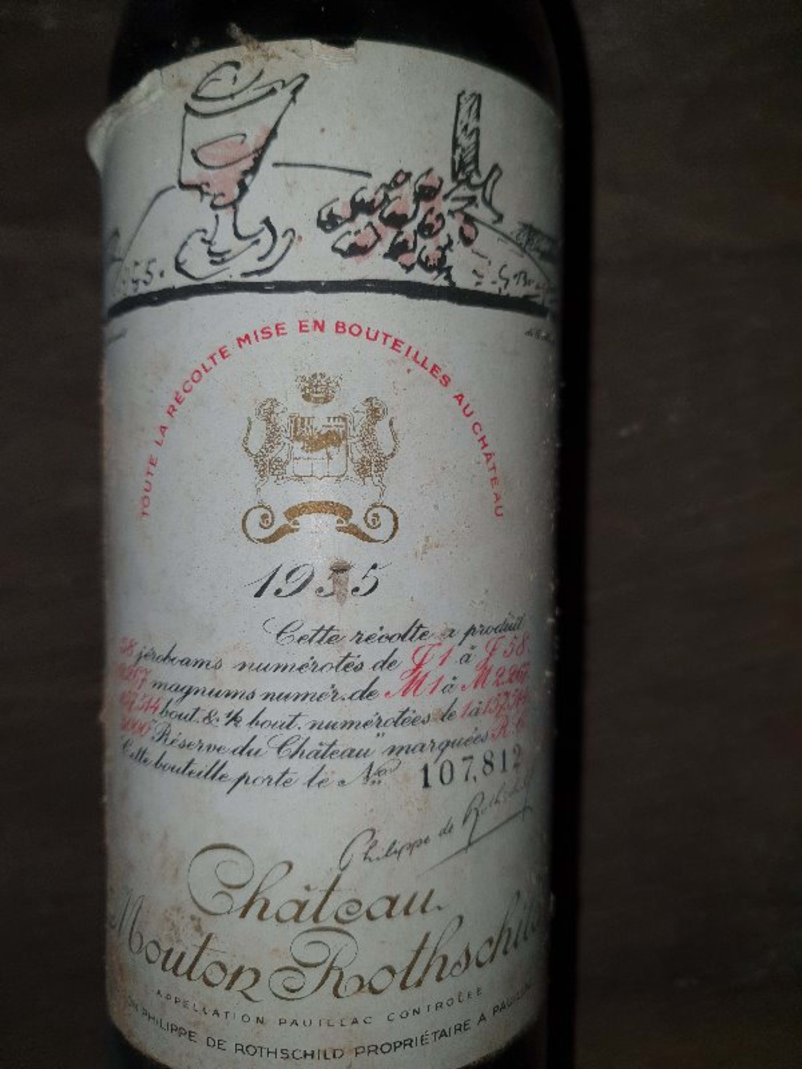 Château Mouton Rothschild, Pauillac, 1955