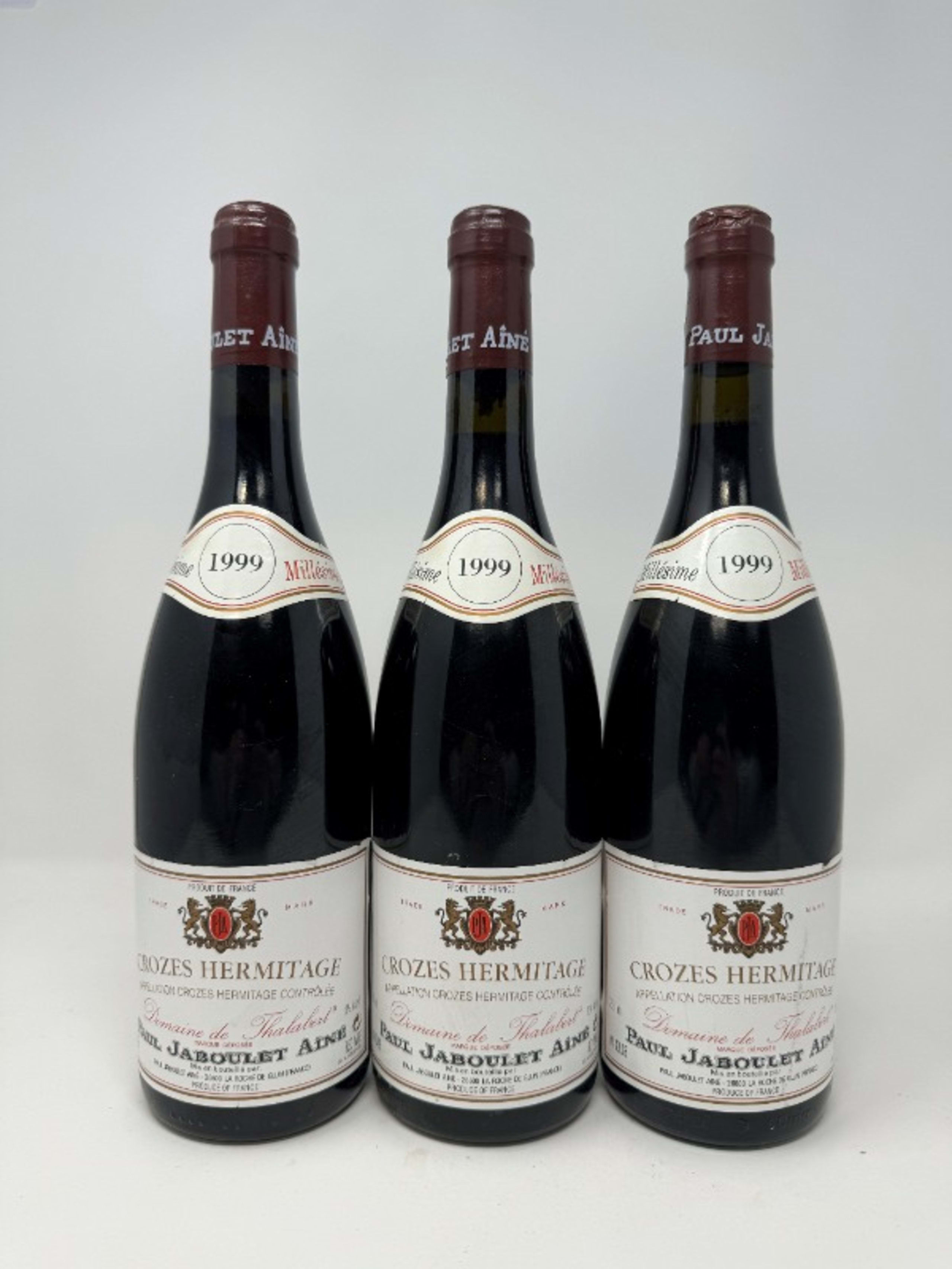 3 x Crozes-Hermitage, Domaine de Thalabert, Paul JABOULET Ainé, 1999