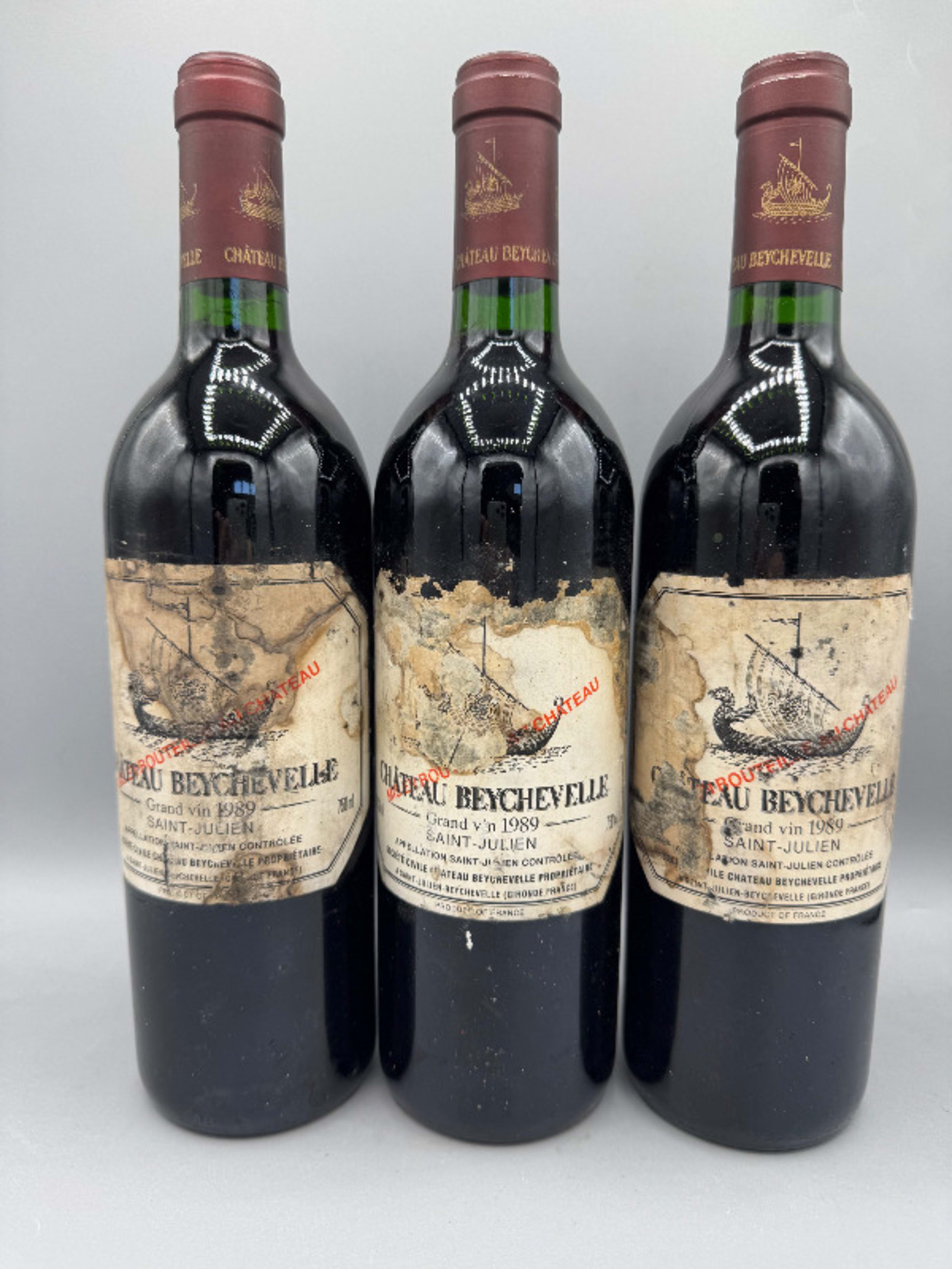 3 x Château Beychevelle, Saint-Julien, 1989