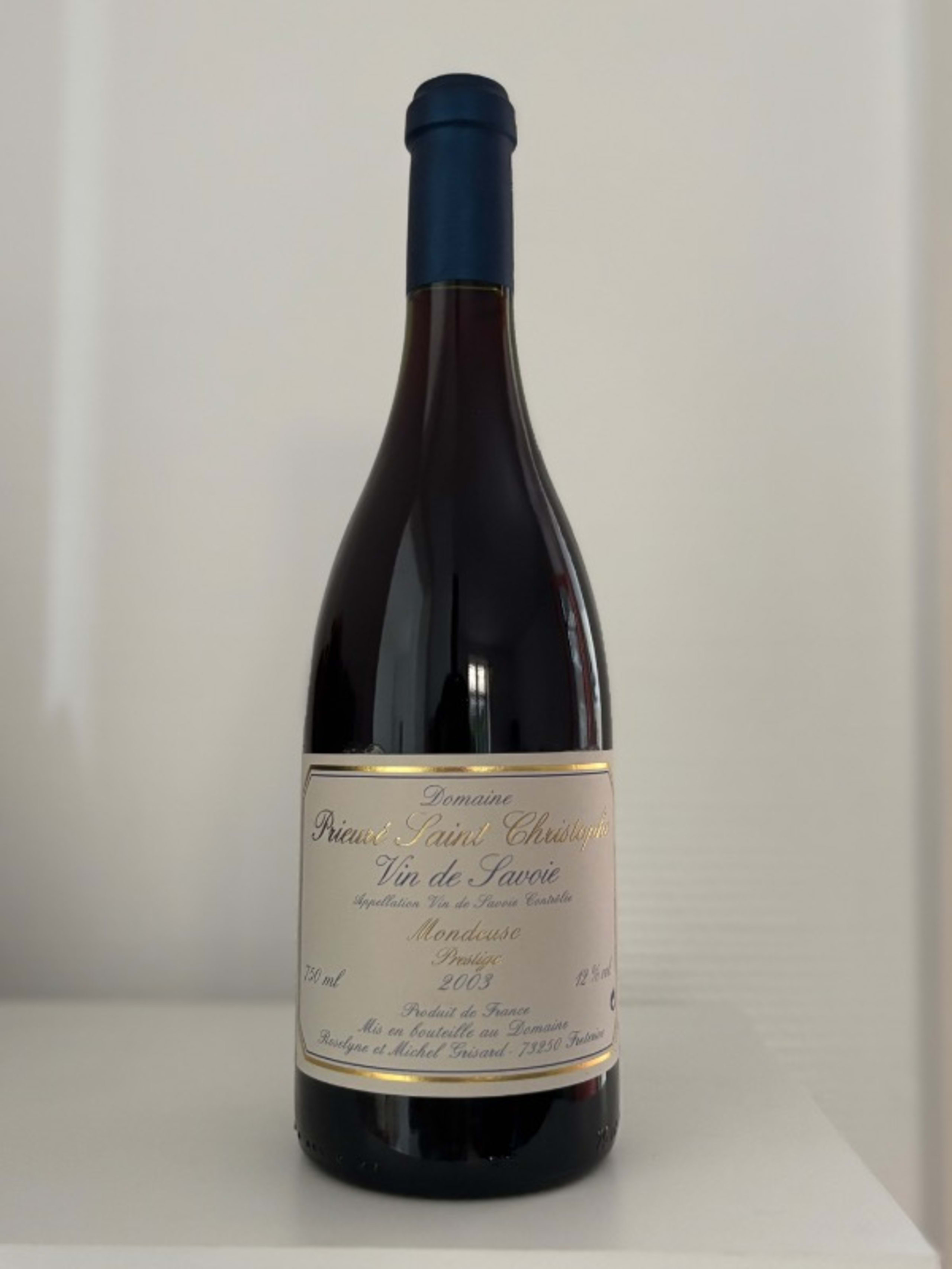 Mondeuse Prestige, Michel GRISARD - Prieuré Saint Christophe, Vin-de-Savoie, 2003