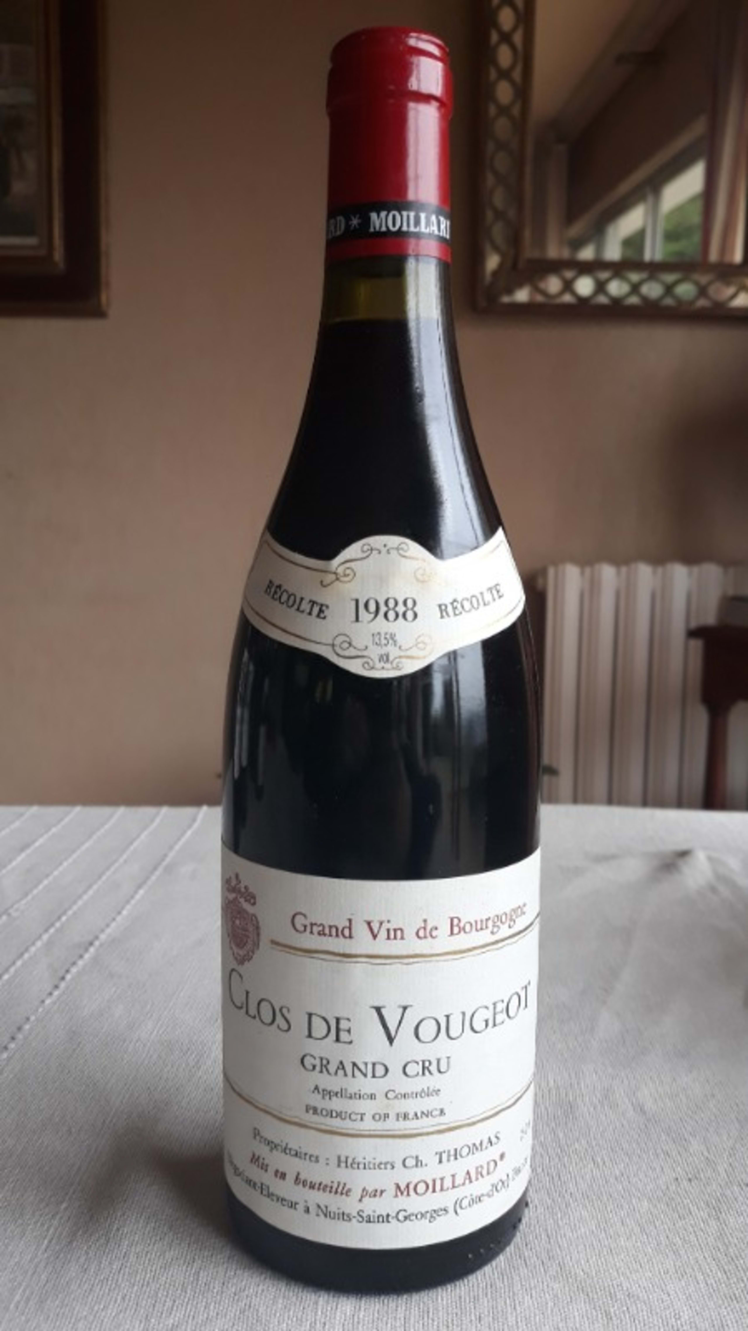 Clos de Vougeot, Grand Cru, Moillard, 1988