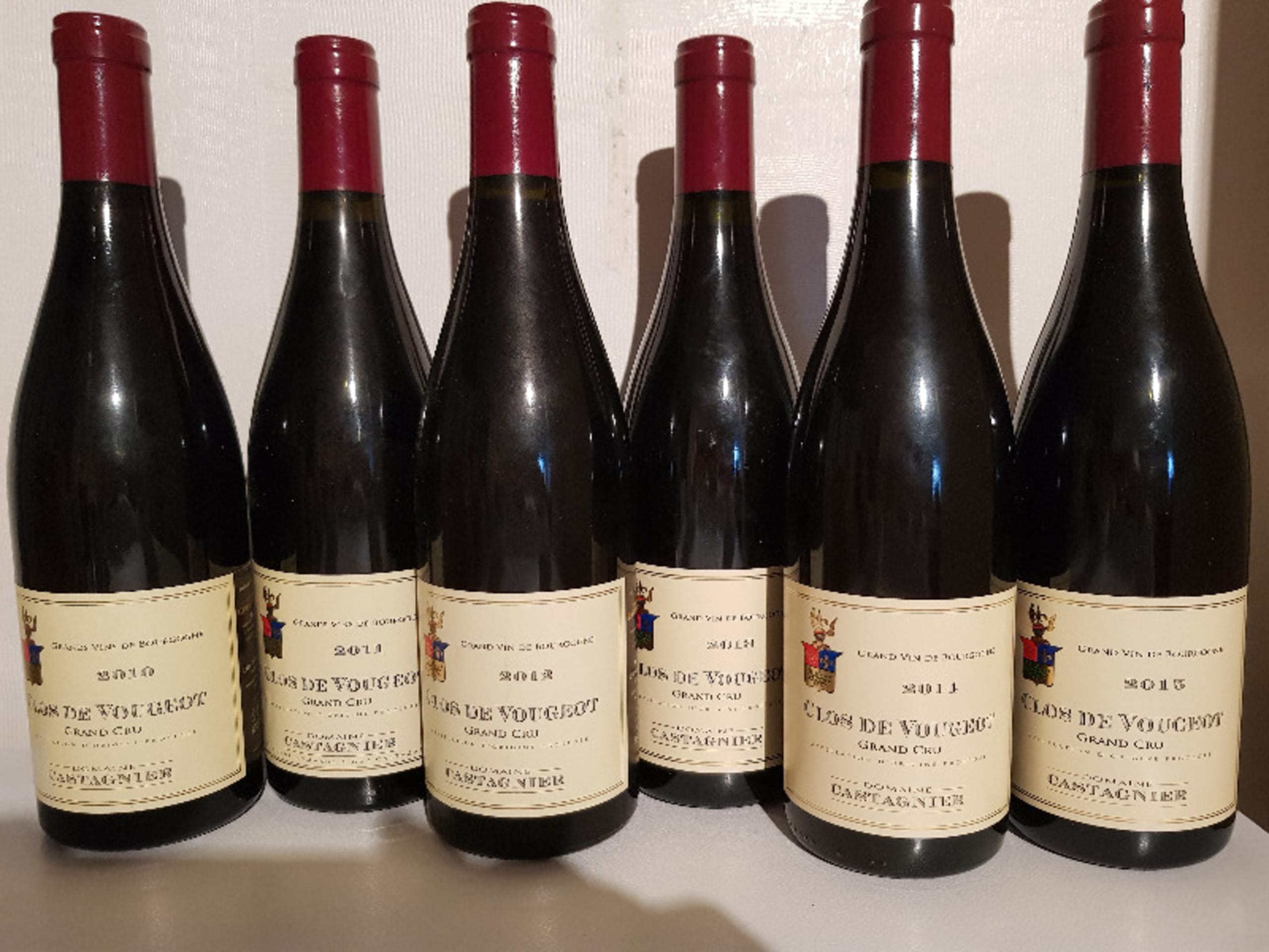 6  x Clos de Vougeot, 2010/2011/2012/2013/2014/2015, Castagnier Jérôme