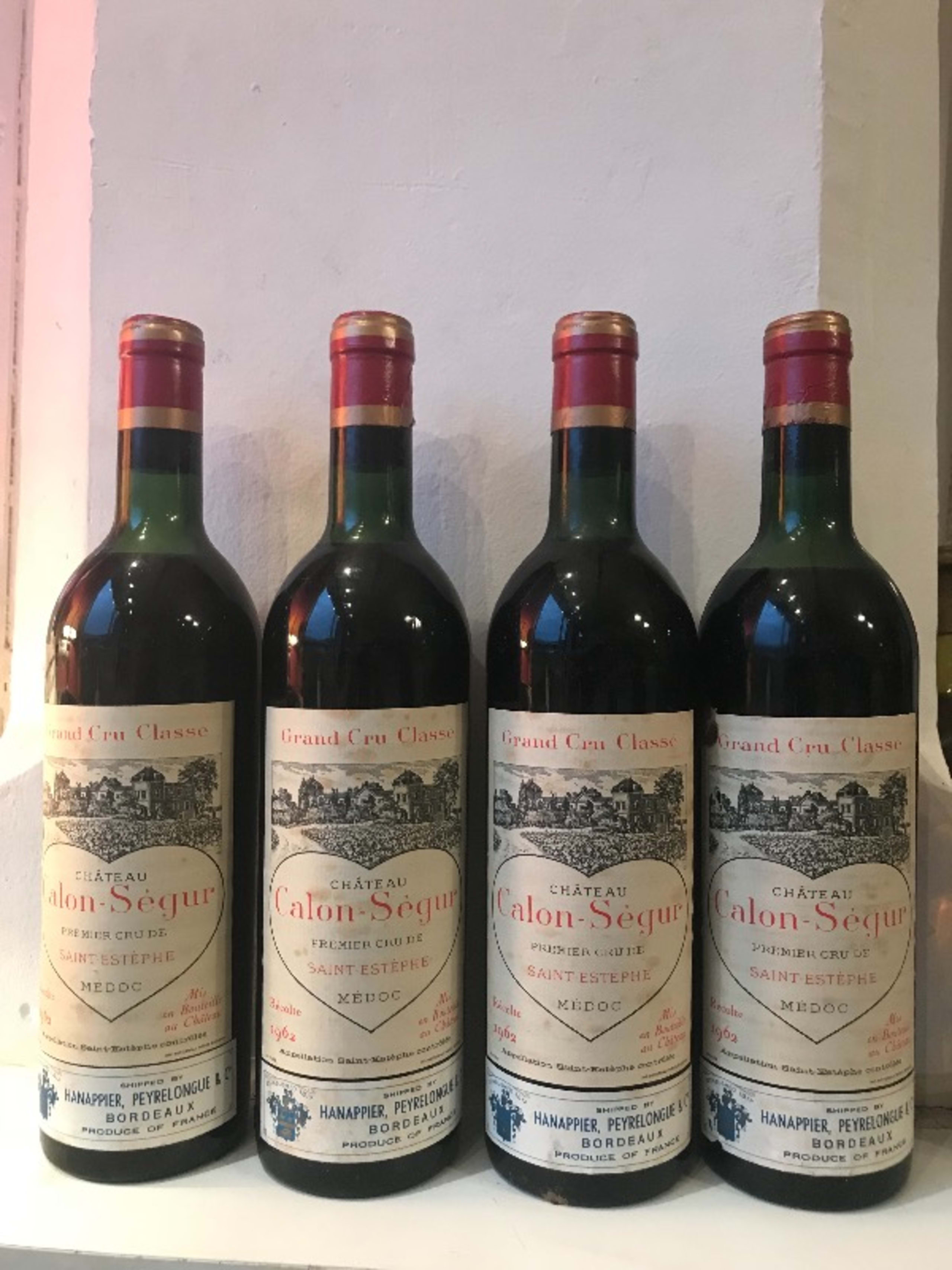 4 bouteilles Calon Ségur 1962, Saint-Estèphe, 1963