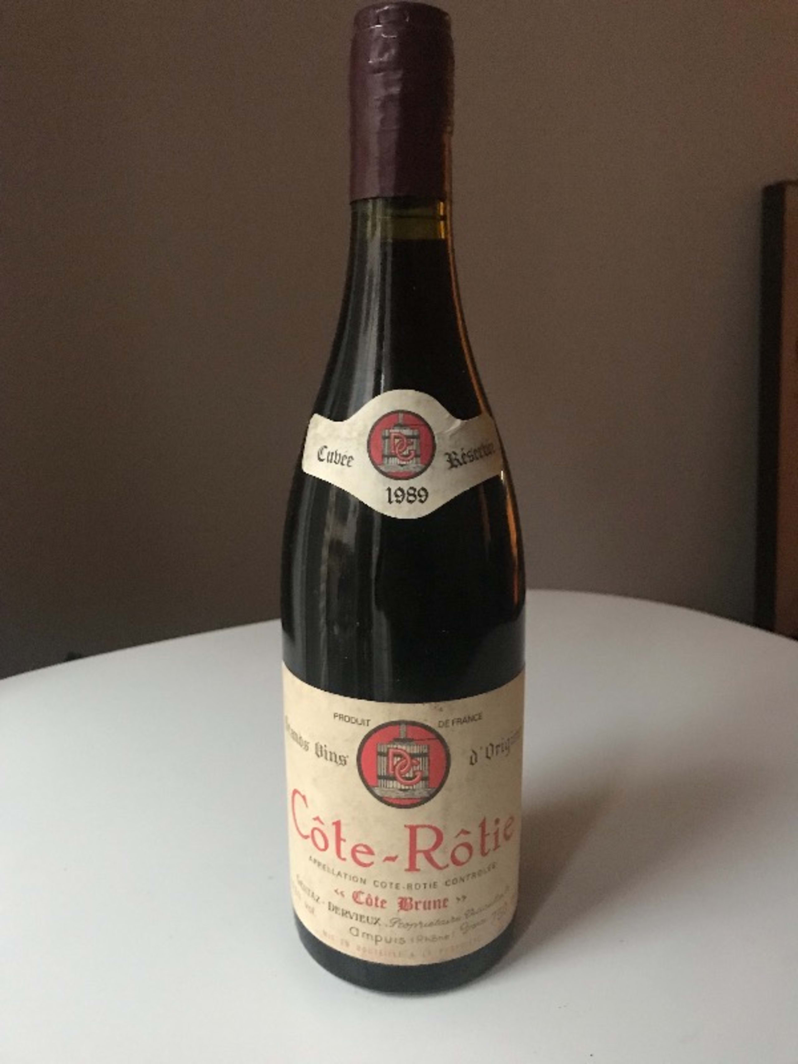 Côte-Rôtie, Côte Brune, Gentaz Dervieux, 1989
