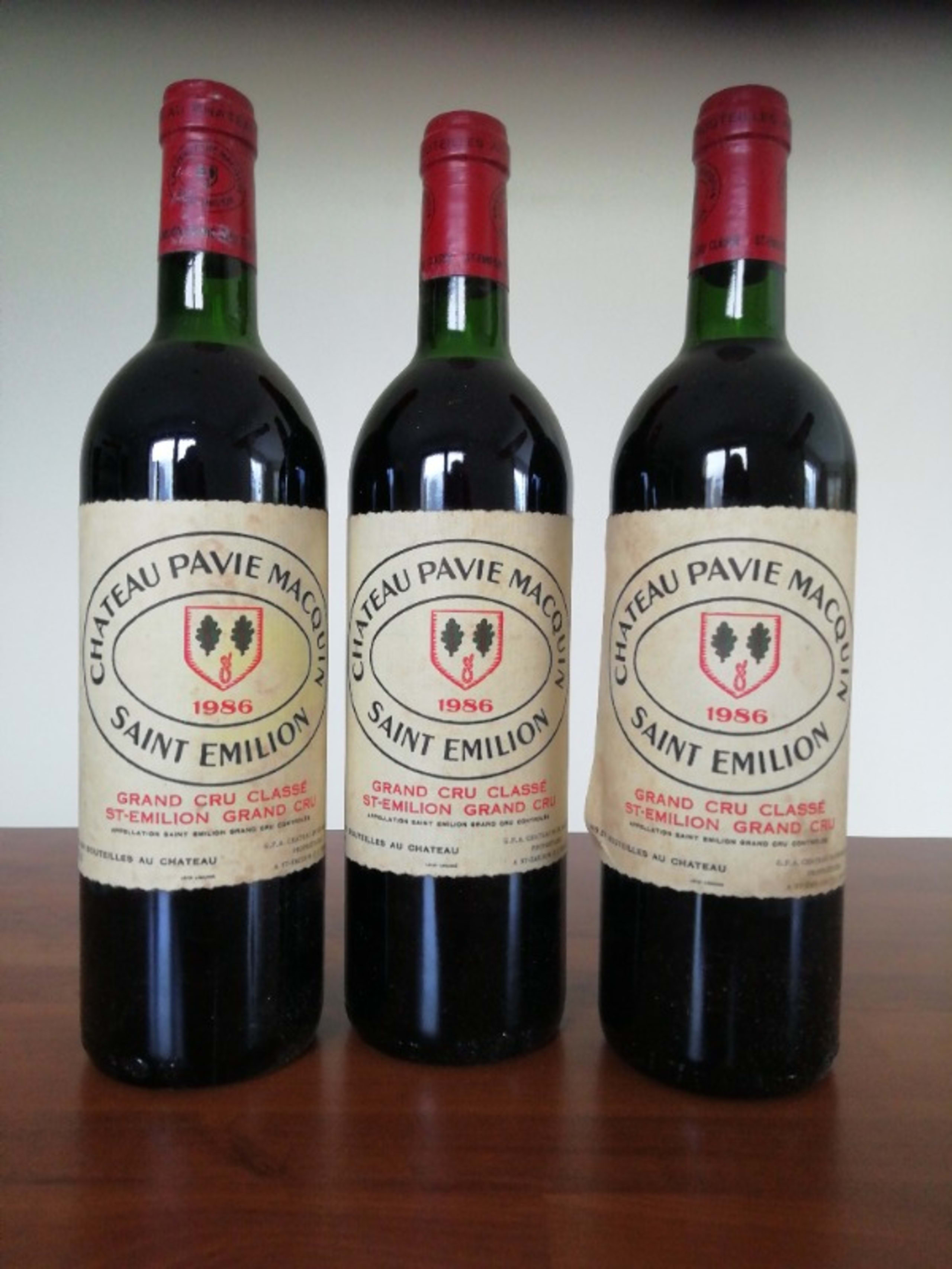 3 x PAVIE MACQUIN, Saint-Émilion Grand Cru, 1986
