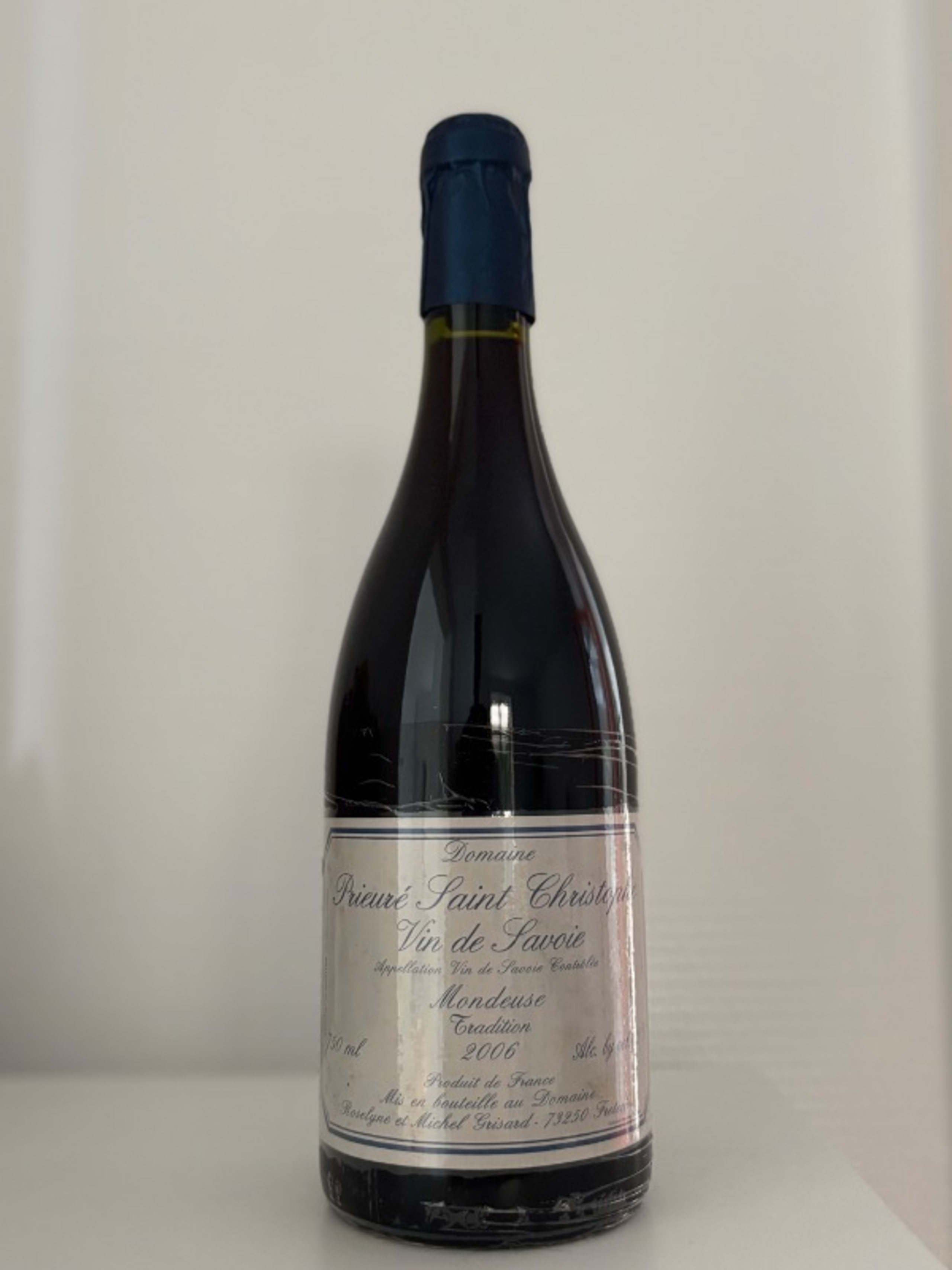Mondeuse Tradition, Michel GRISARD - Prieuré Saint Christophe, Vin-de-Savoie, 2006