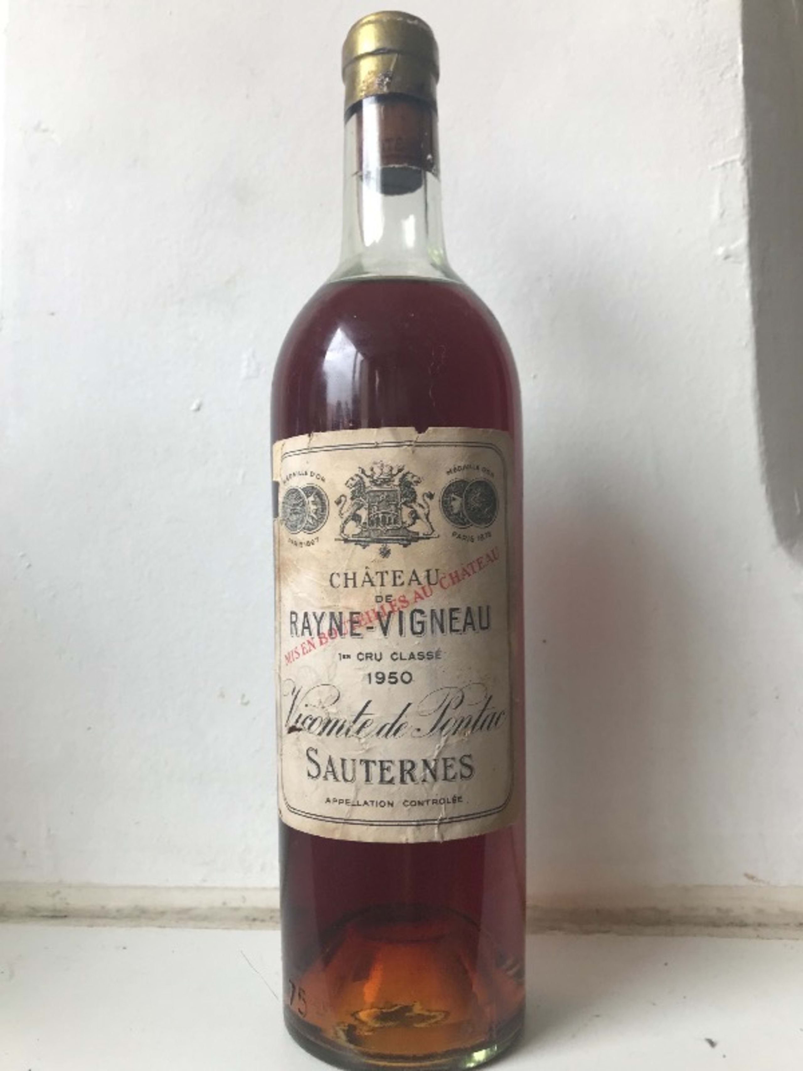 Château de Rayne Vigneau 1er cru classé, Sauternes, 1950