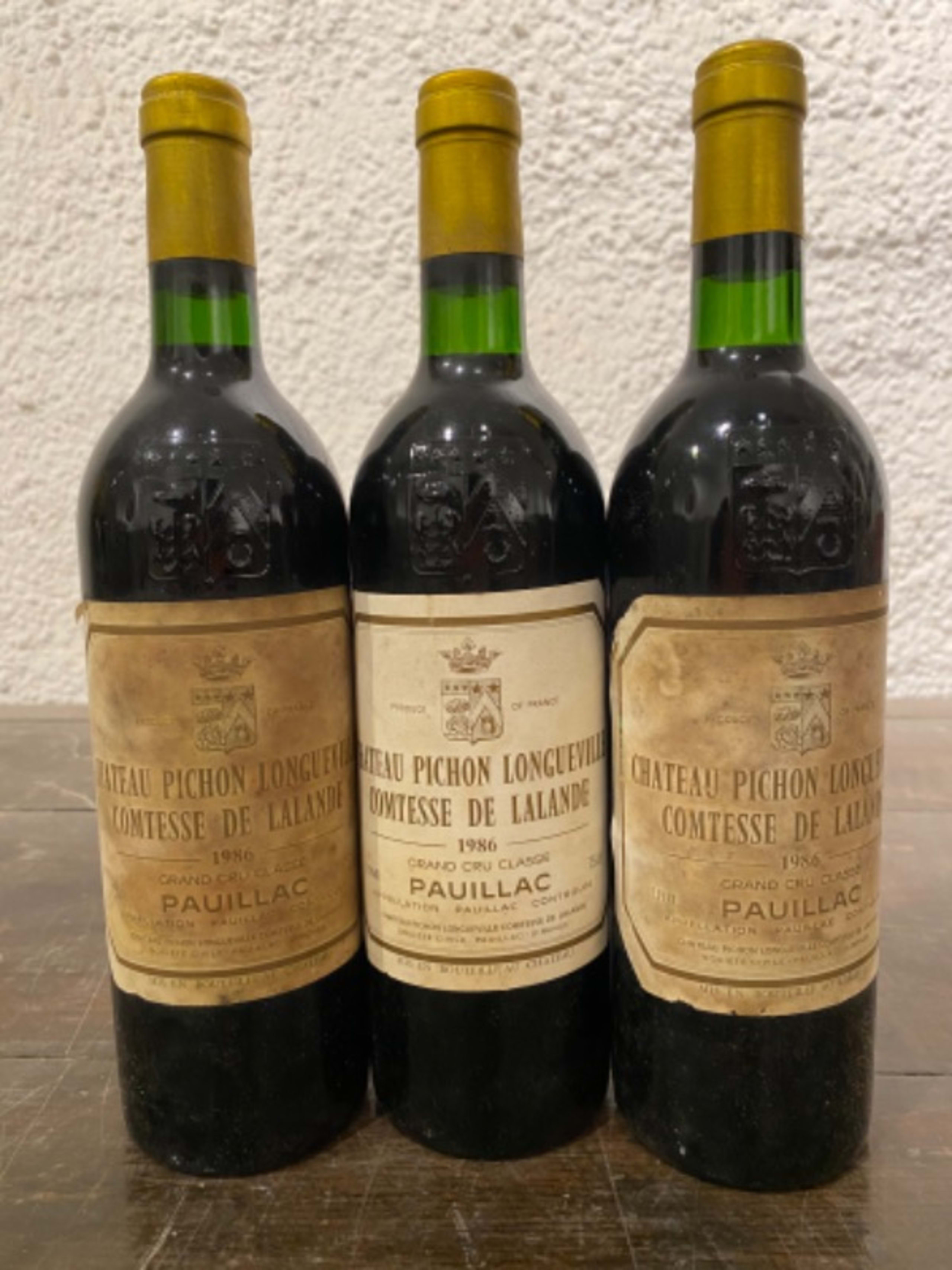3 x Château Pichon Longueville Comtesse de Lalande, Pauillac, 1986