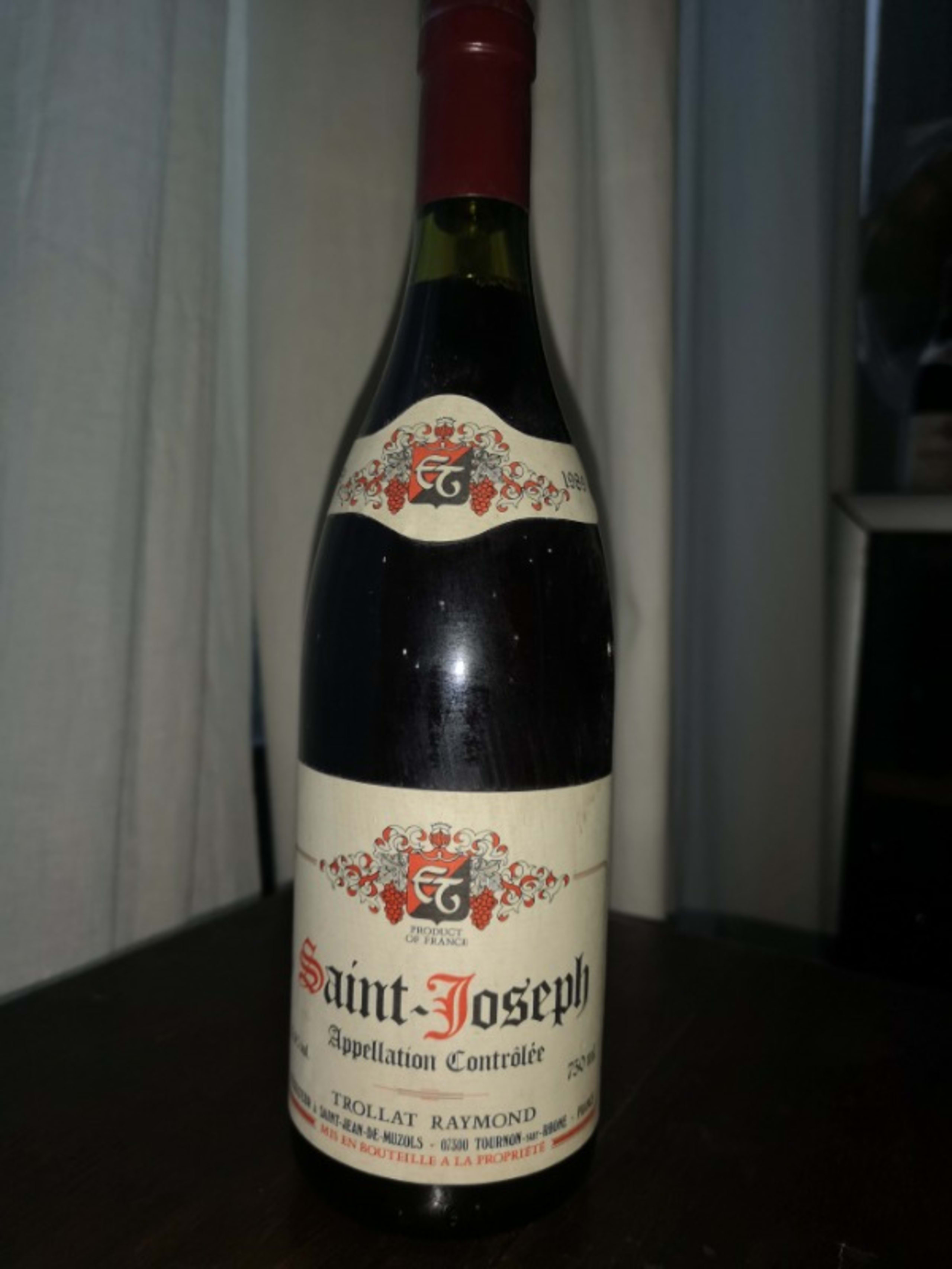 Saint-Joseph, Domaine Raymond Trollat, 1989