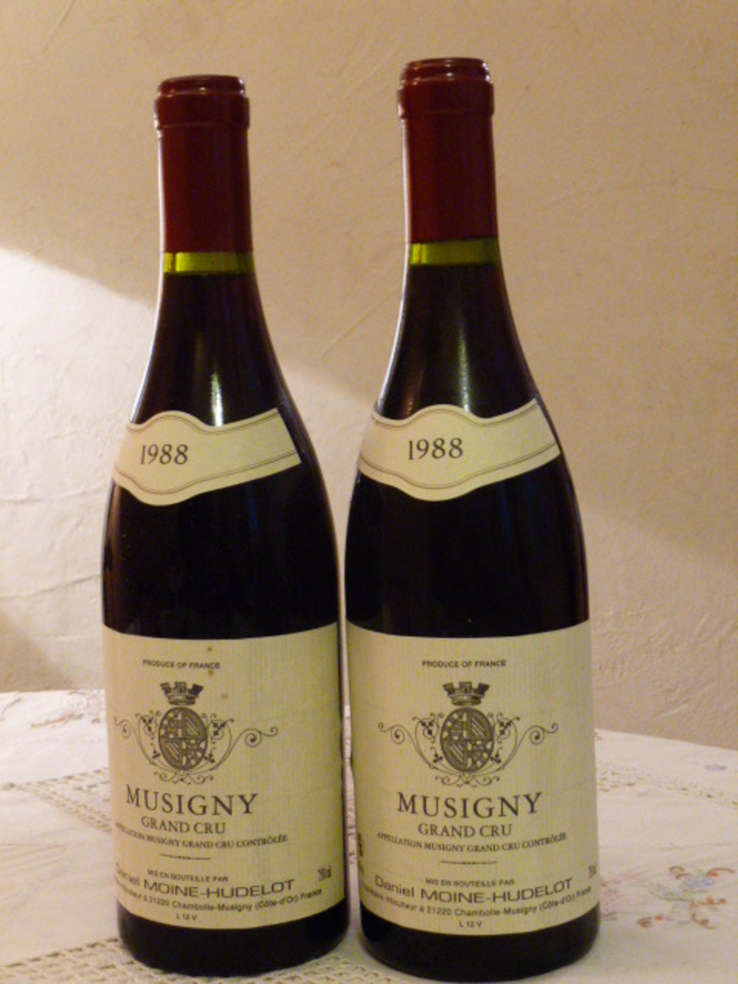 2 x Musigny, Grand Cru, Daniel Moine-hudelot, 1988
