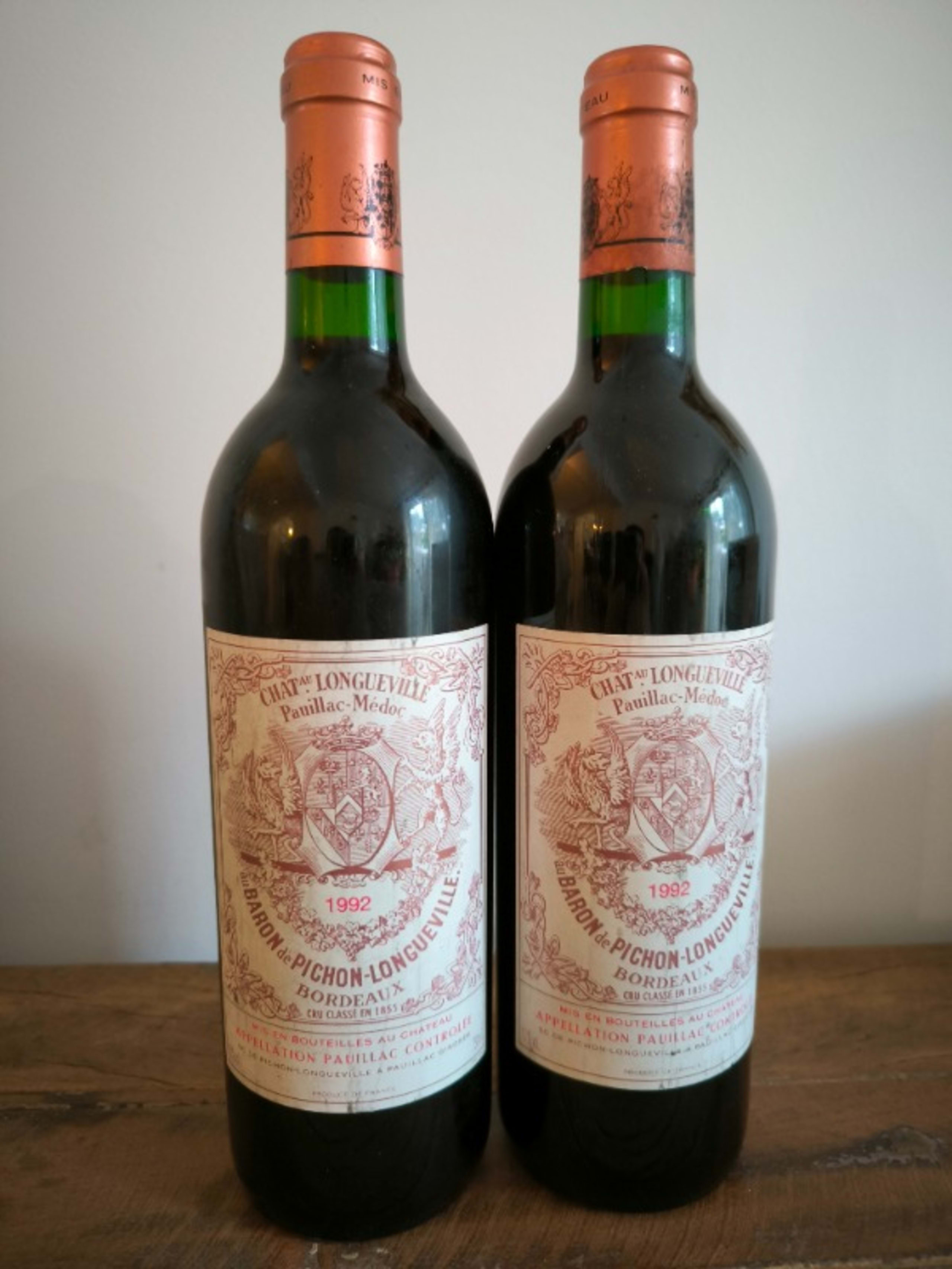 2 x Baron Pichon Longueville, château Longueville, Pauillac, 1992