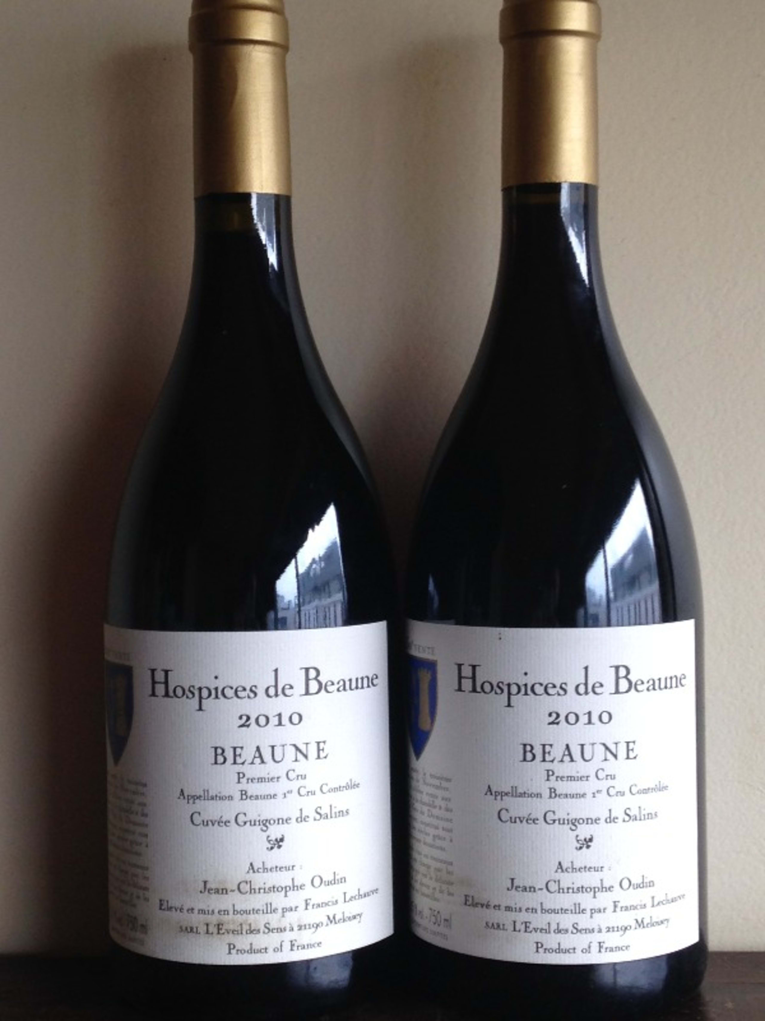 2 x Beaune, 1er crû Guigone de Salins, Hospices de Beaune, 2010