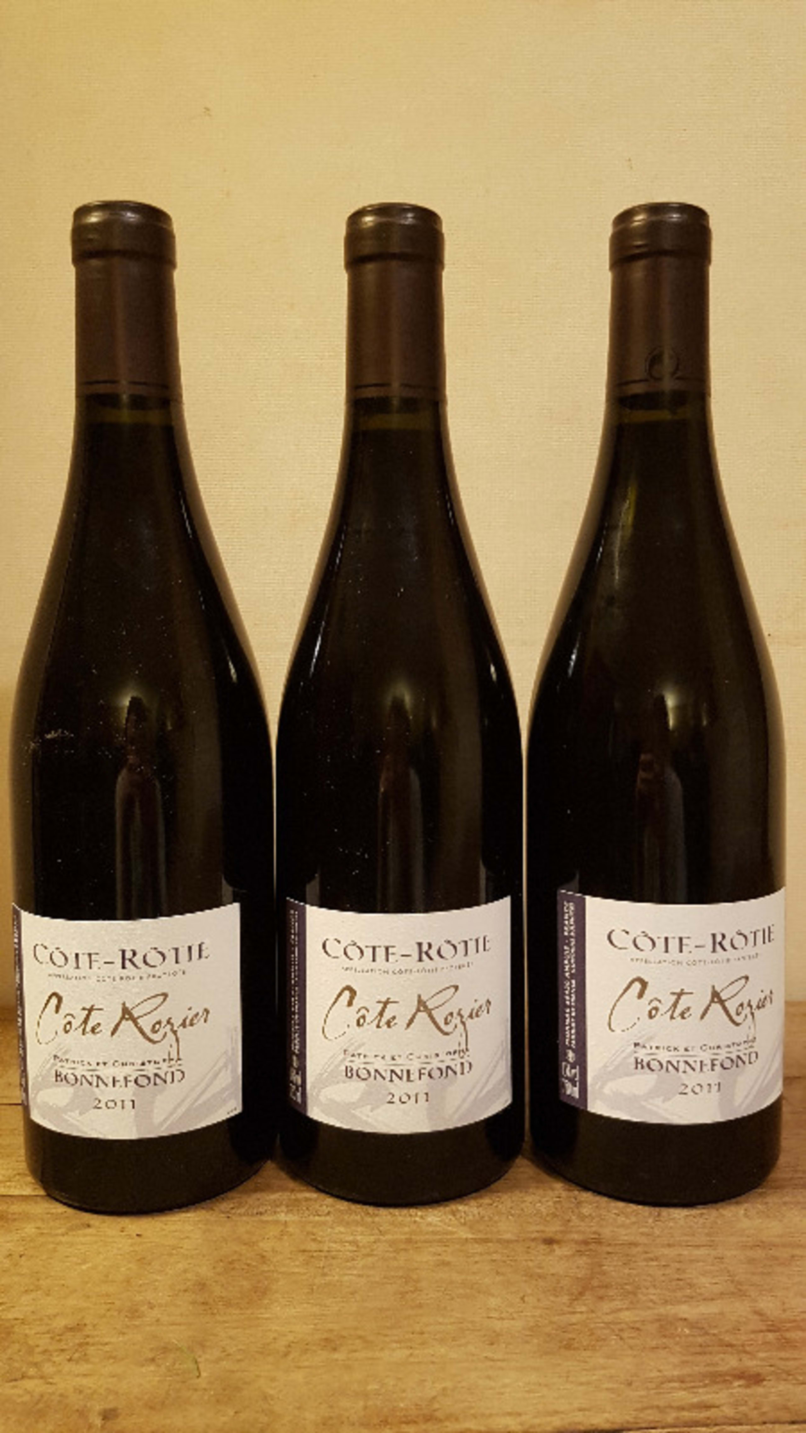 3 x Côte-Rôtie, Côte Rozier, BONNEFOND, 2011