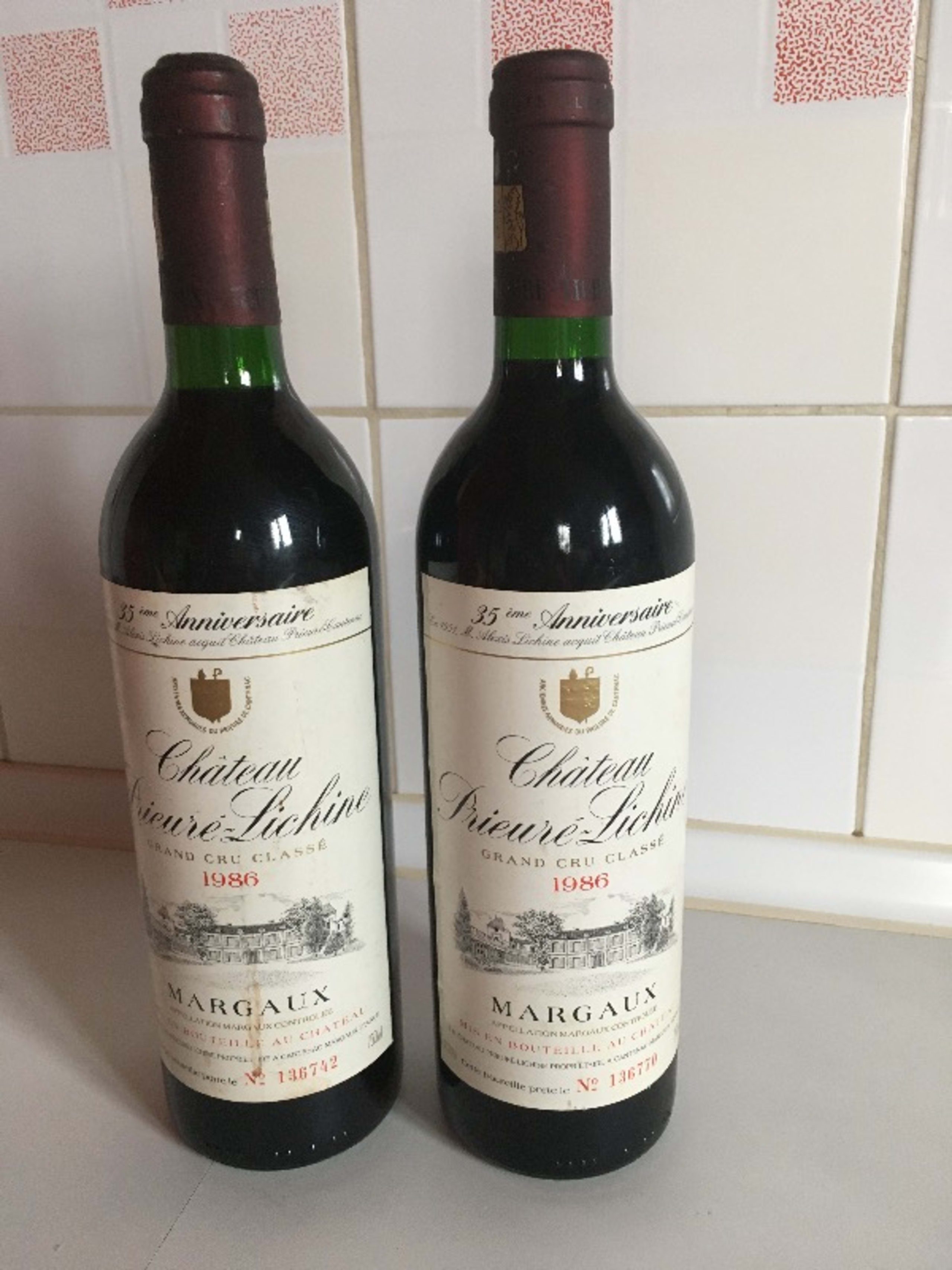 2 x GRAND CRU CLASSE, CHÂTEAU PRIEURE-LICHINE, Margaux, 1986