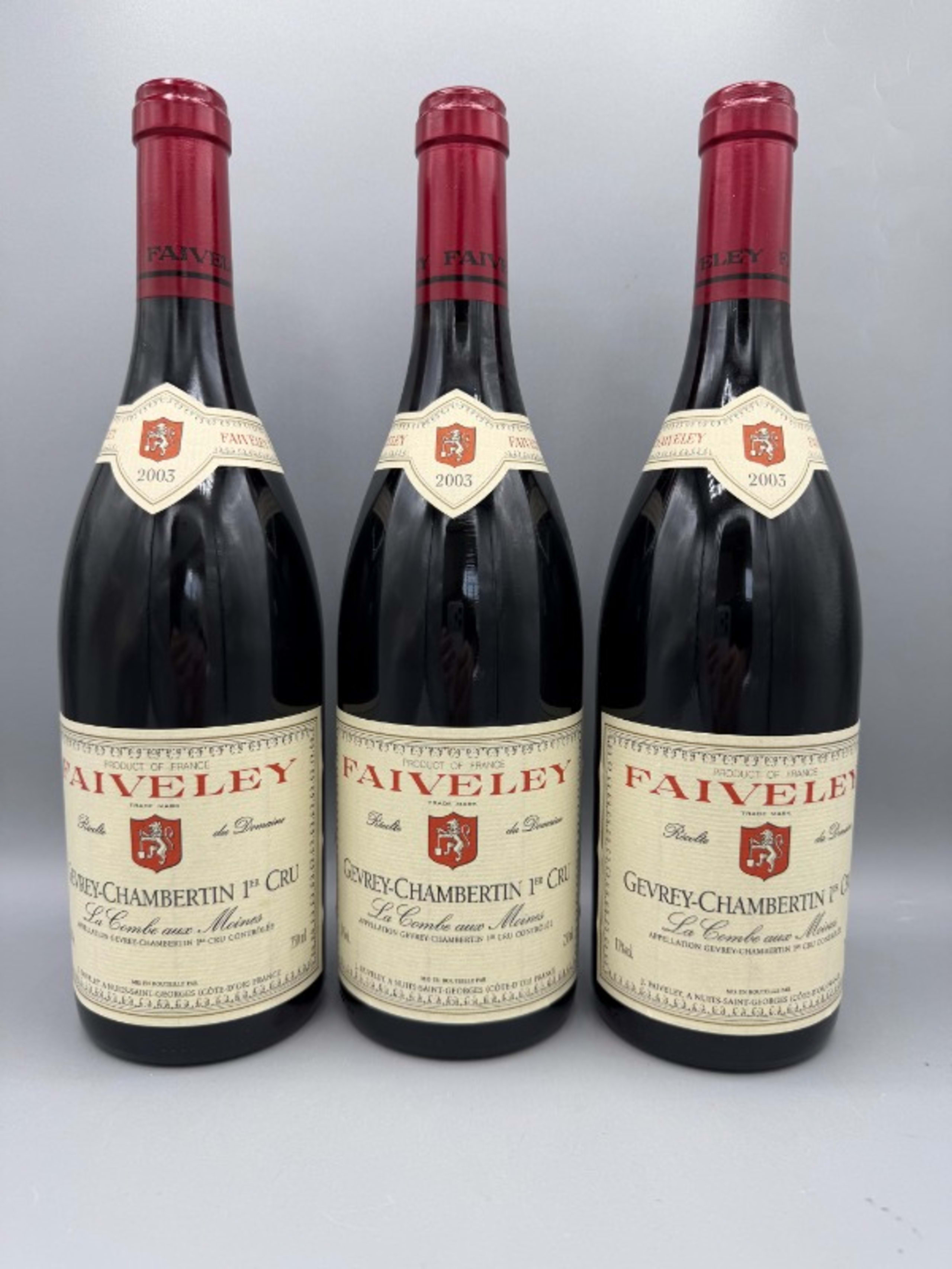3 x Gevrey-Chambertin, 1er cru - La Combe aux Moines, domaine Faiveley, 2003