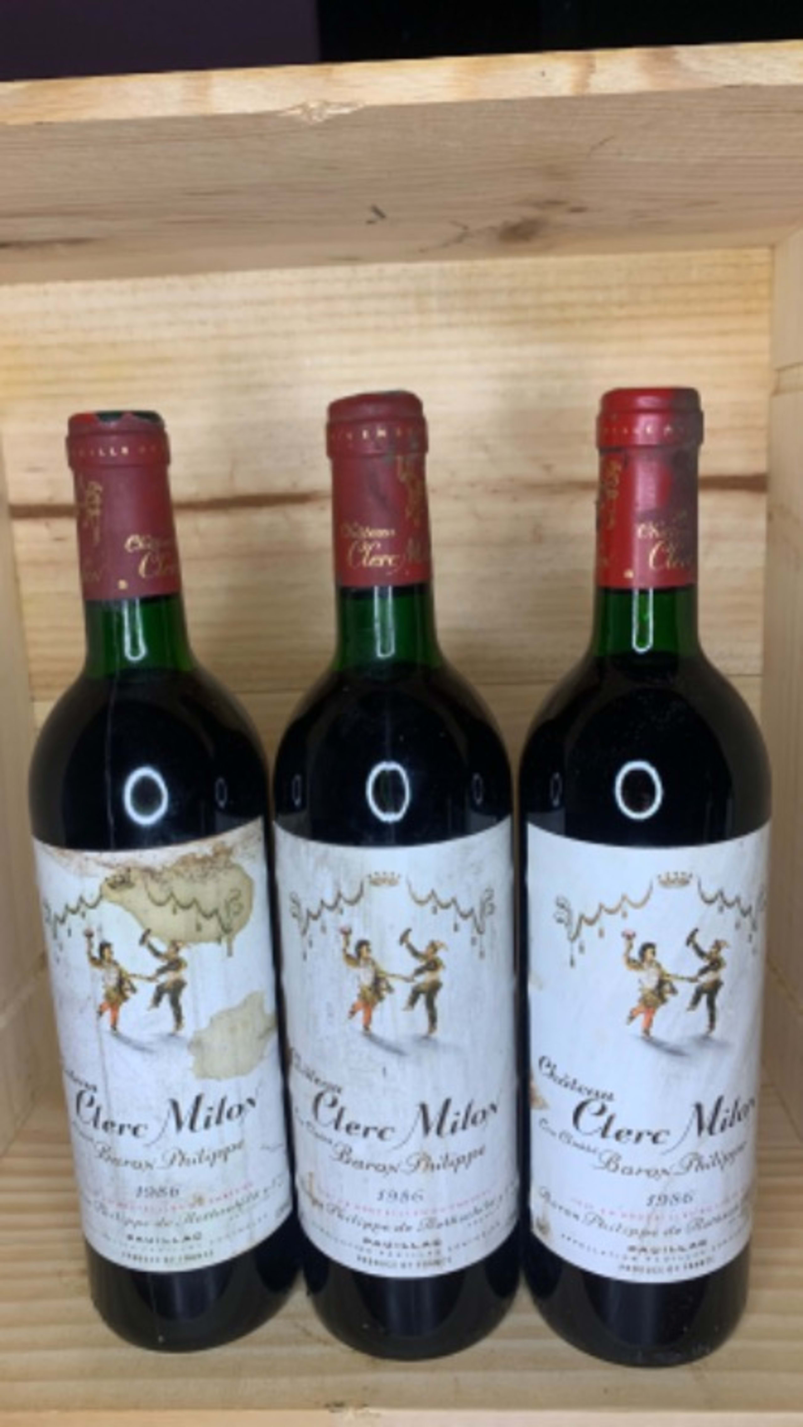 3 x Château Clerc Milon, Pauillac, 1986