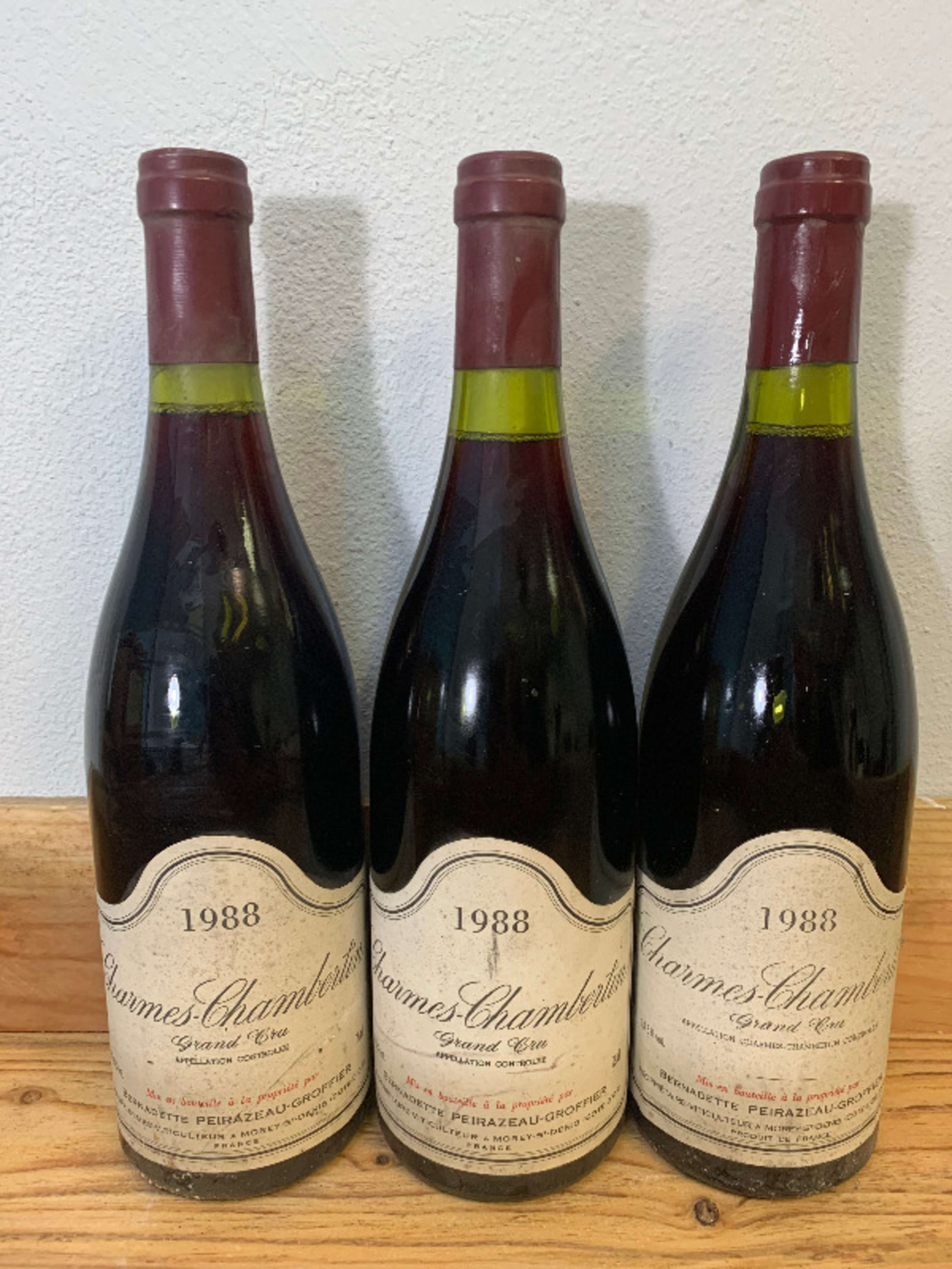 3 x Charmes-Chambertin, Bernadette Peirazeau-Groffier, 1988