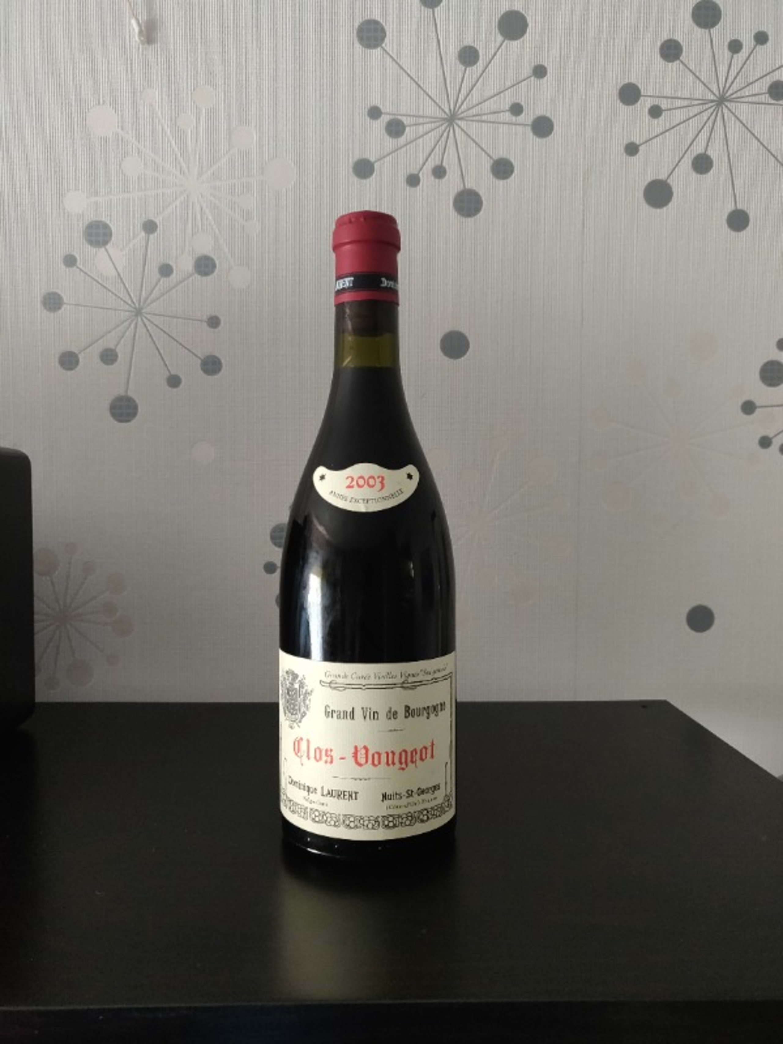 Clos de Vougeot, grande cuvée vielles vignes "suis generis", Dominique Laurent, 2003