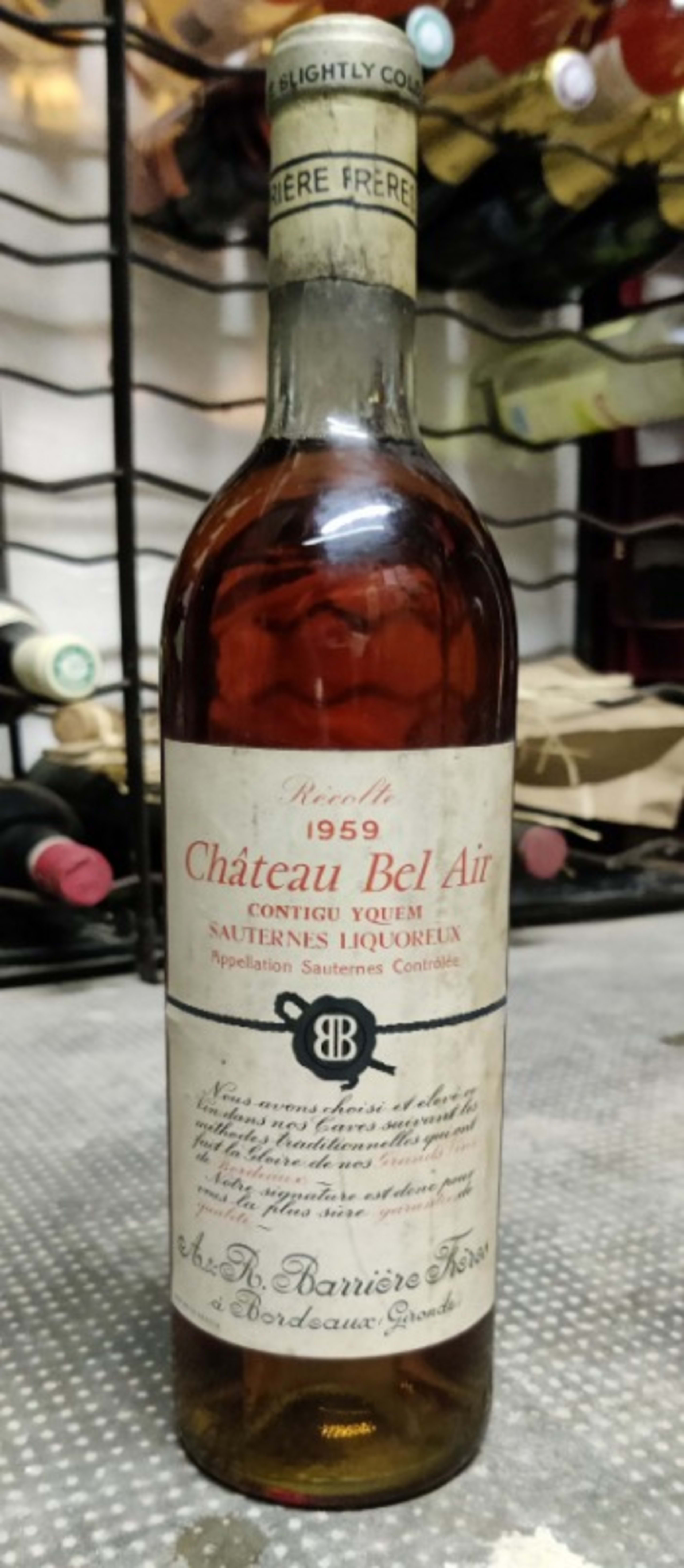 Château Bel Air, Sauternes, 1959