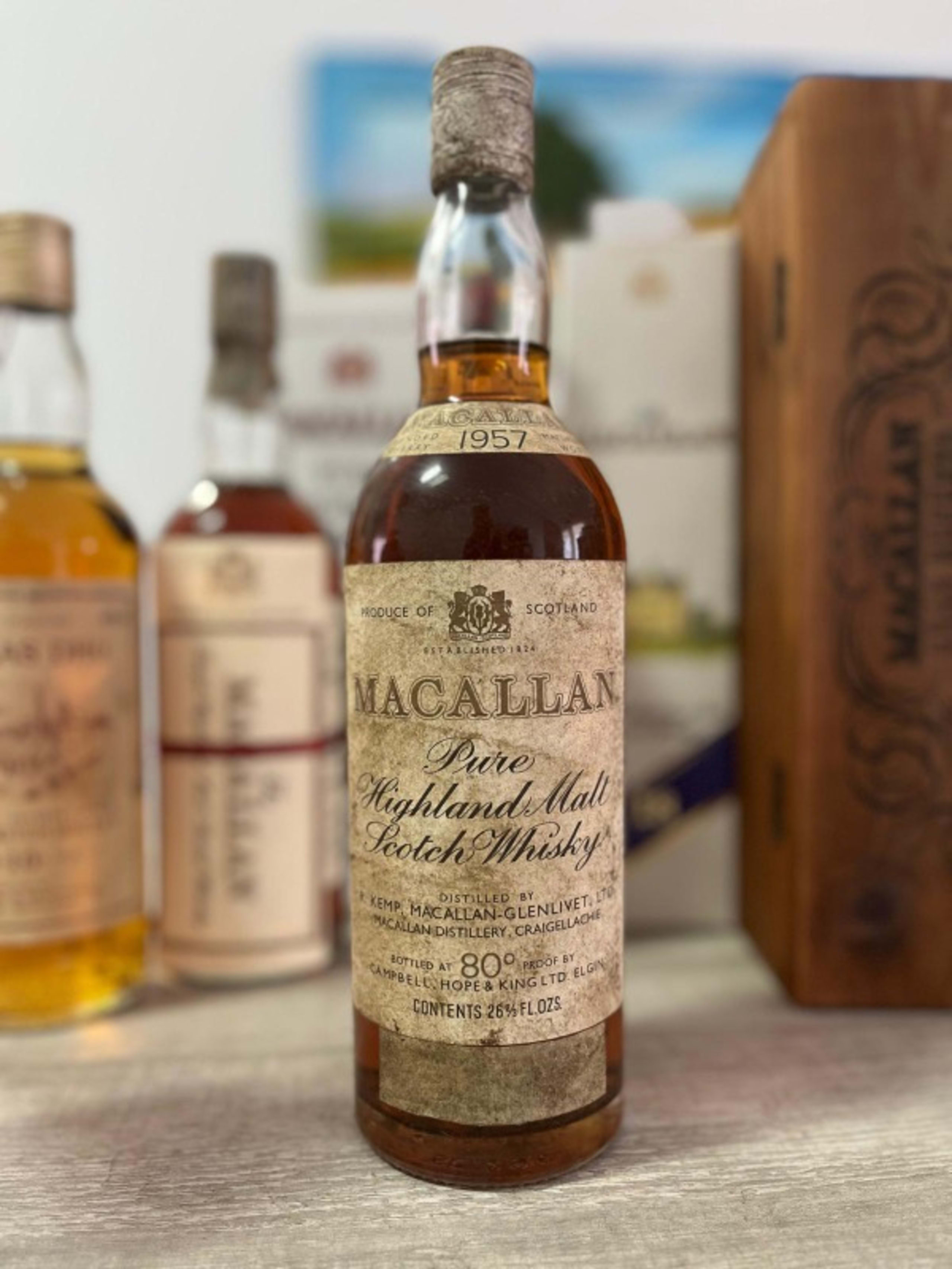 Pure Highland Malt 80° Proof, Macallan, Whisky, 1957