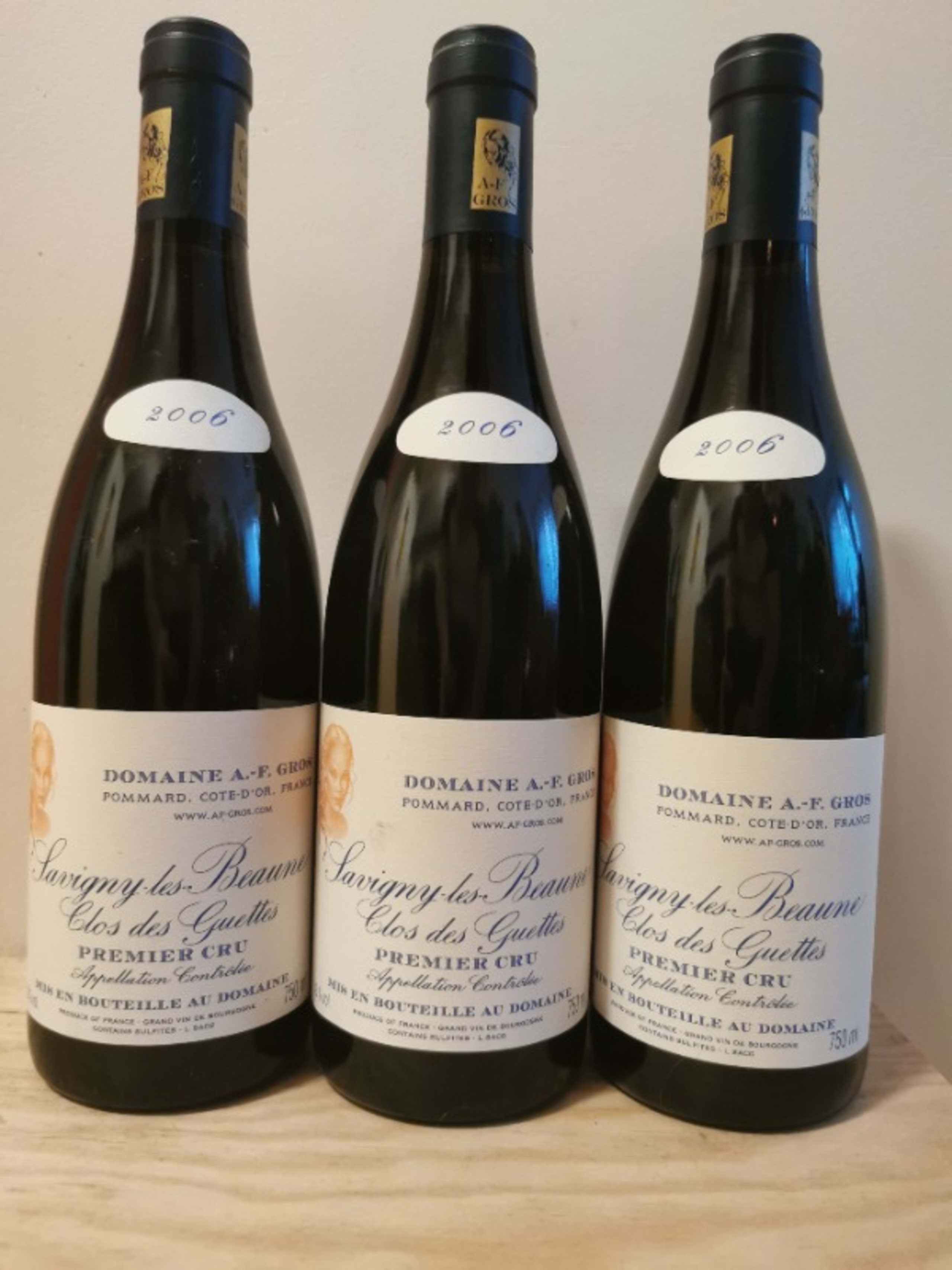 3 x Savigny-lès-Beaune, 1er Cru - Clos des Guettes, A. F  Gros, 2006