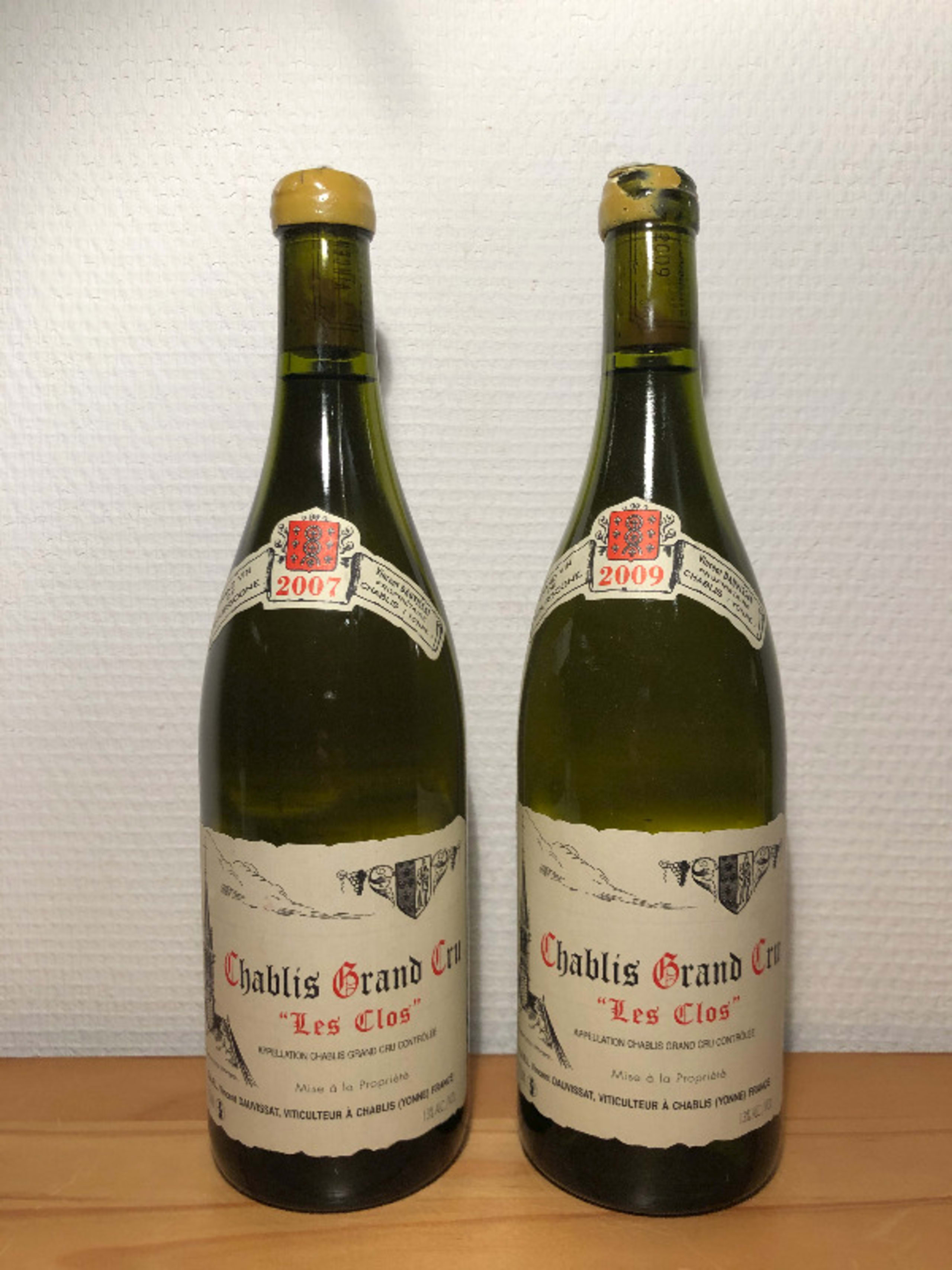 2 x Chablis Grand Cru, "Les Clos", Vincent Dauvissat, 2007/2009