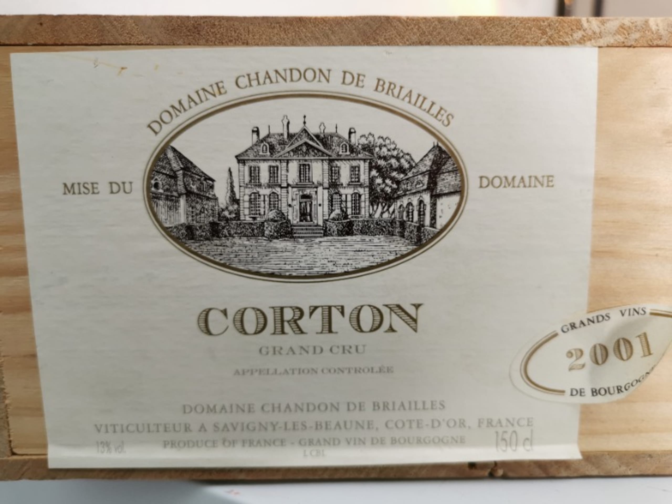 CBO/OWC 3 x Corton, Domaine Chandon de Briailles, 2001 (Magnum)