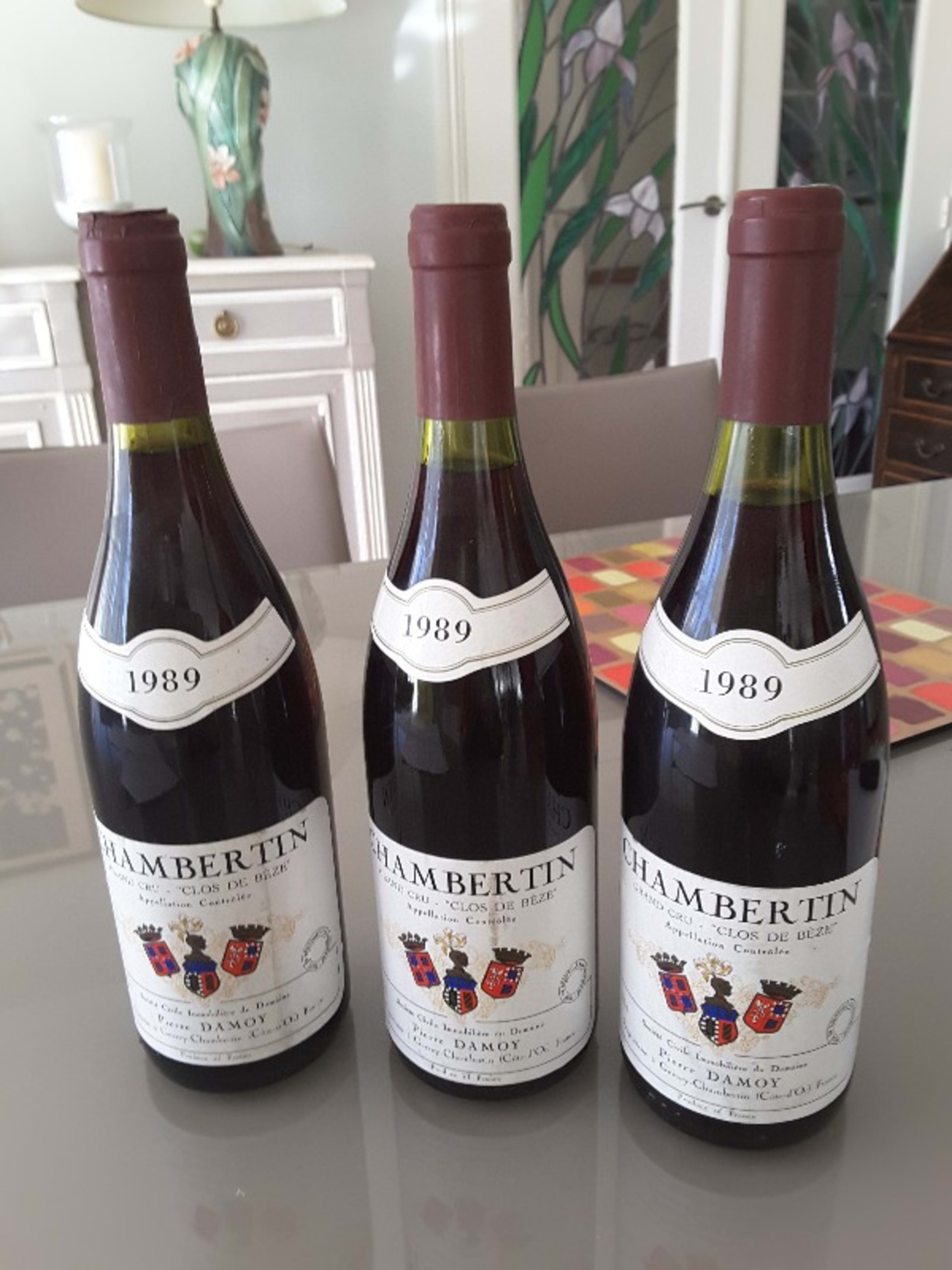3 x Chambertin, Clos de bèze, Pierre Damoy, 1989